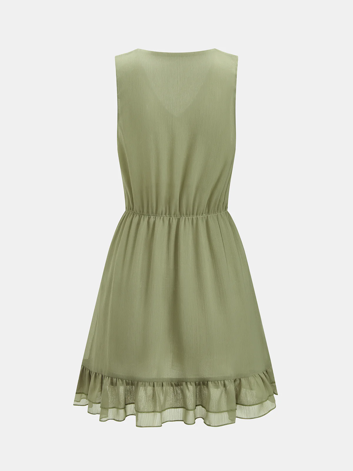Ruffled Cape & Sleeveless Dress Chiffon Two-Piece Set - Image 4