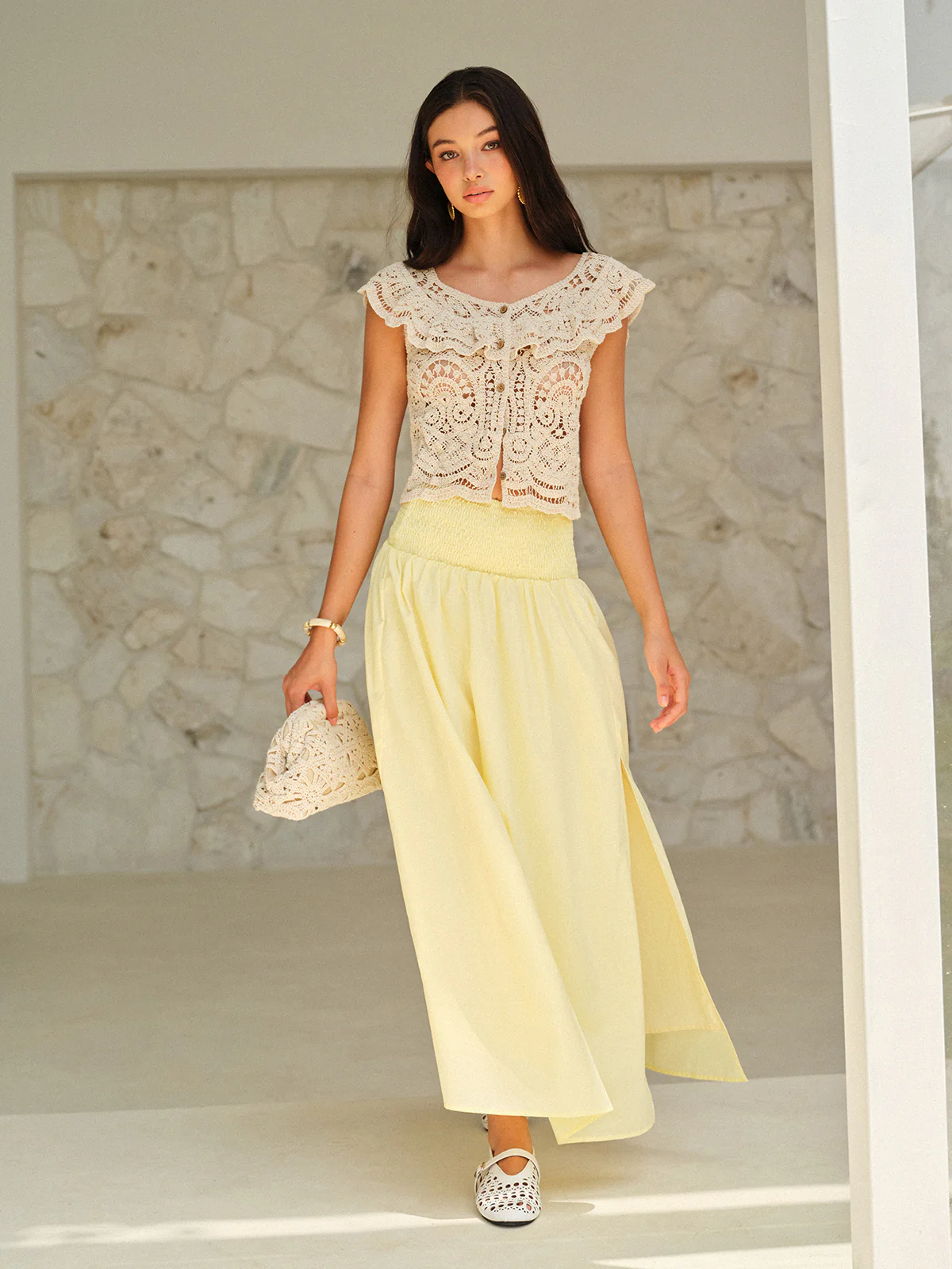 Ruffled Crochet Lace Crop Top - Image 6