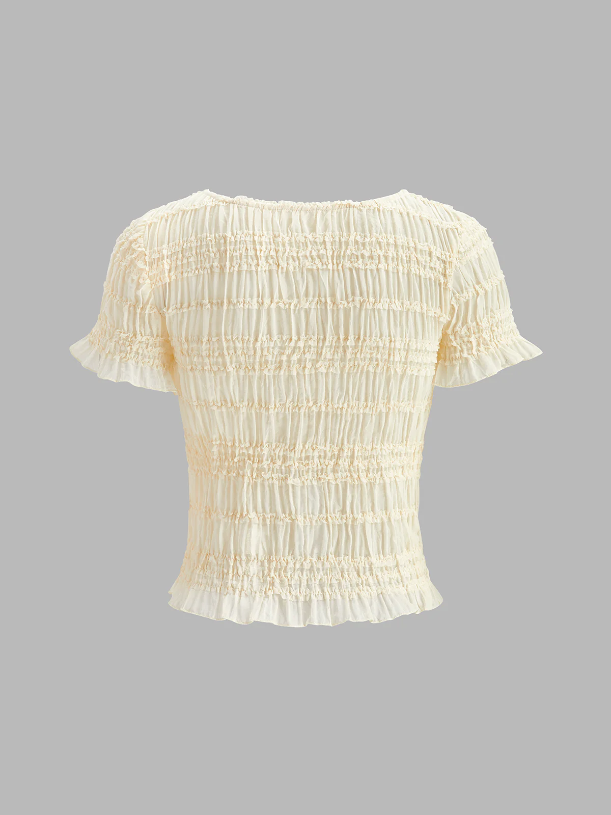 Semi-Sheer Ruffled Crop Top Skirt Set - Image 12
