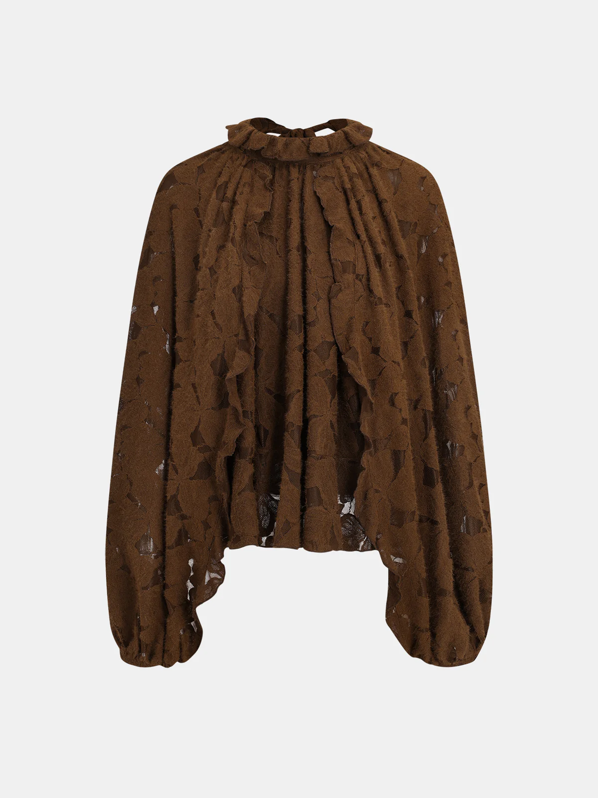 Ruffled Lace Overlay Top with Camisole Set