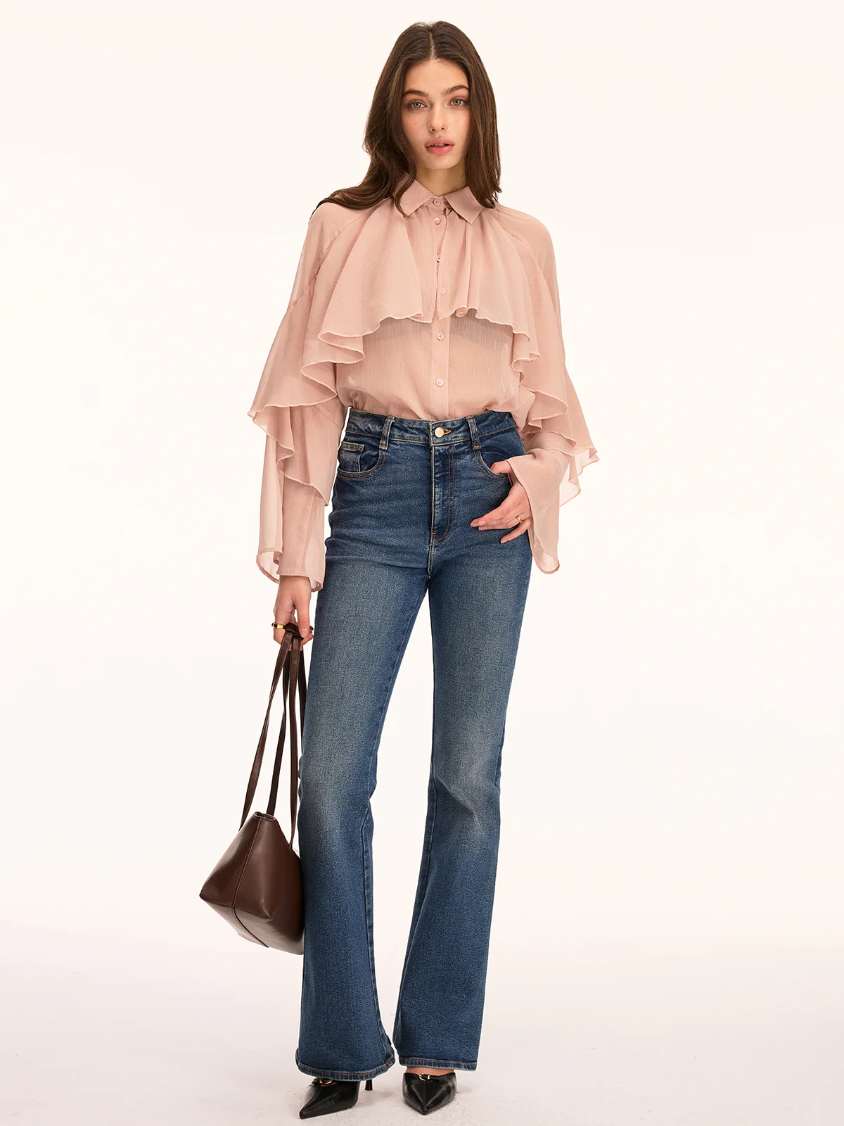 Ruffled Layered Long Sleeve Blouse - Image 3