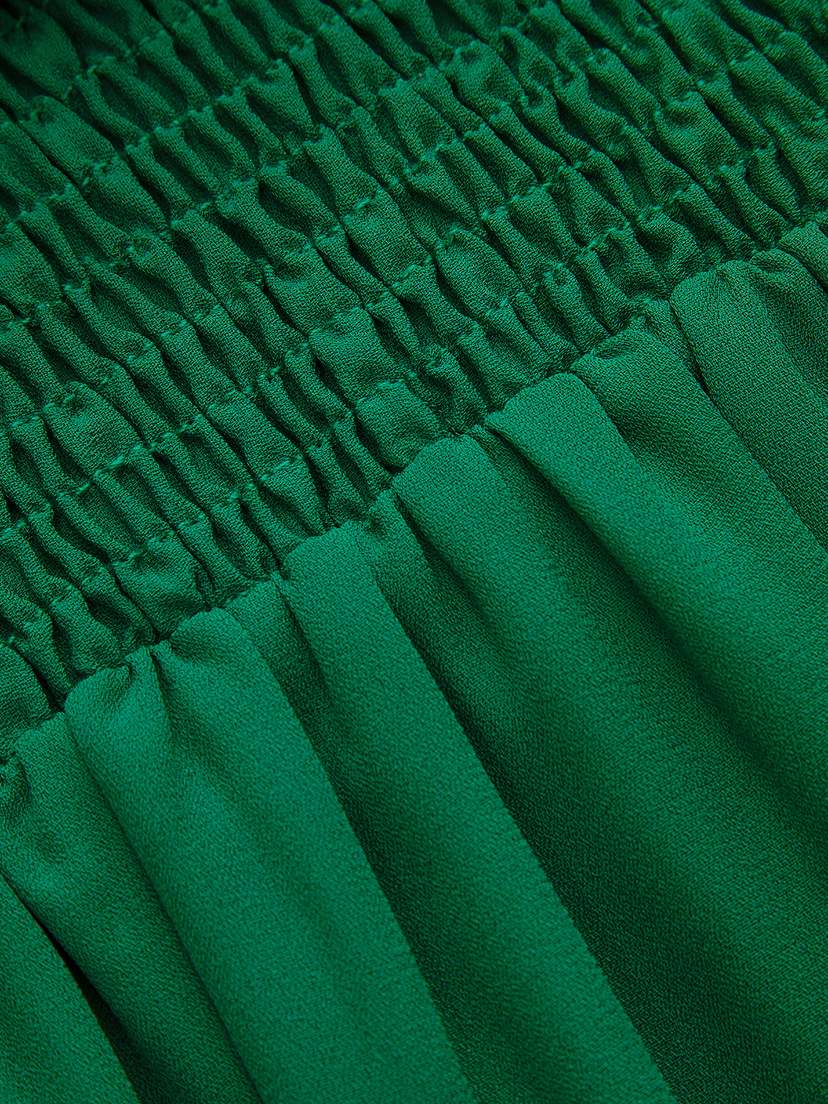 Ruffled Pleated Blouse & Smocked Tiered Skirt Set - Image 7