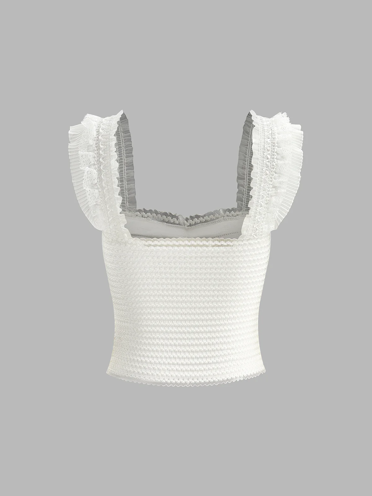 Ruffled Strap Buttoned Smocked Top - Image 4