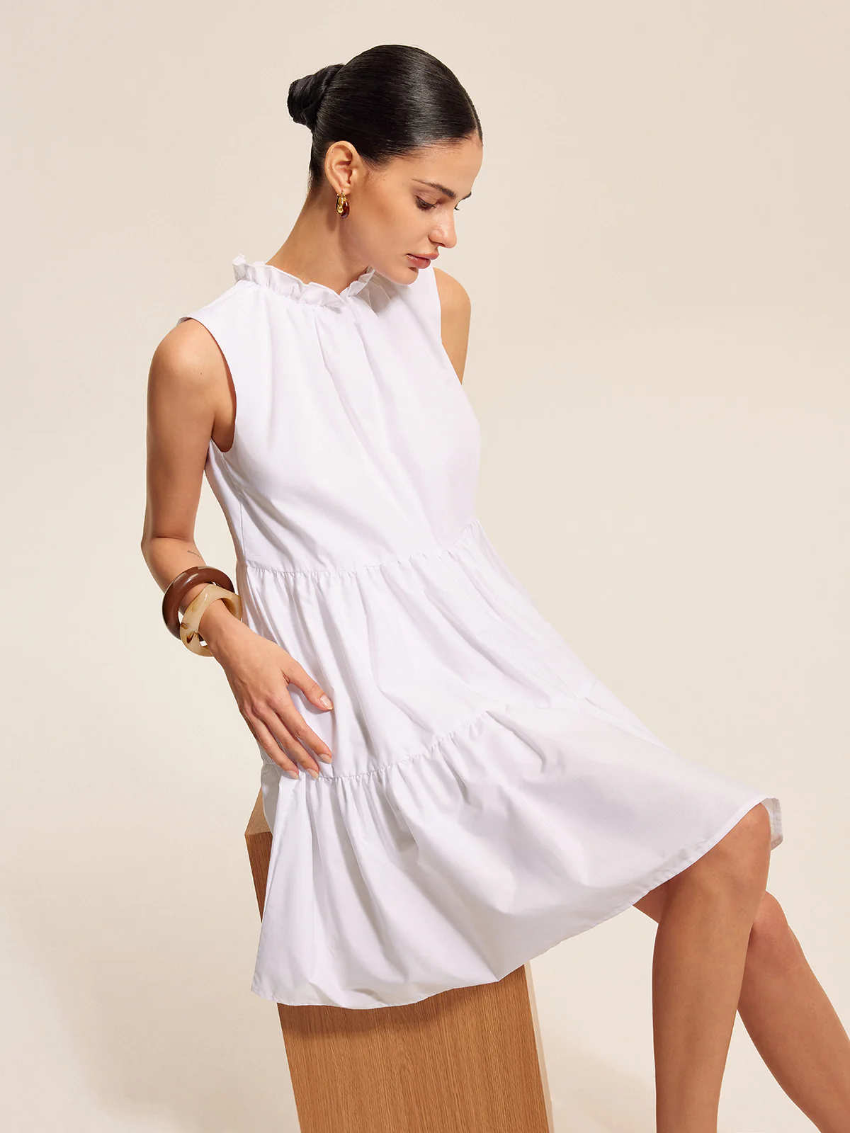 Ruffled Tie Back Tiered Dress - Image 3
