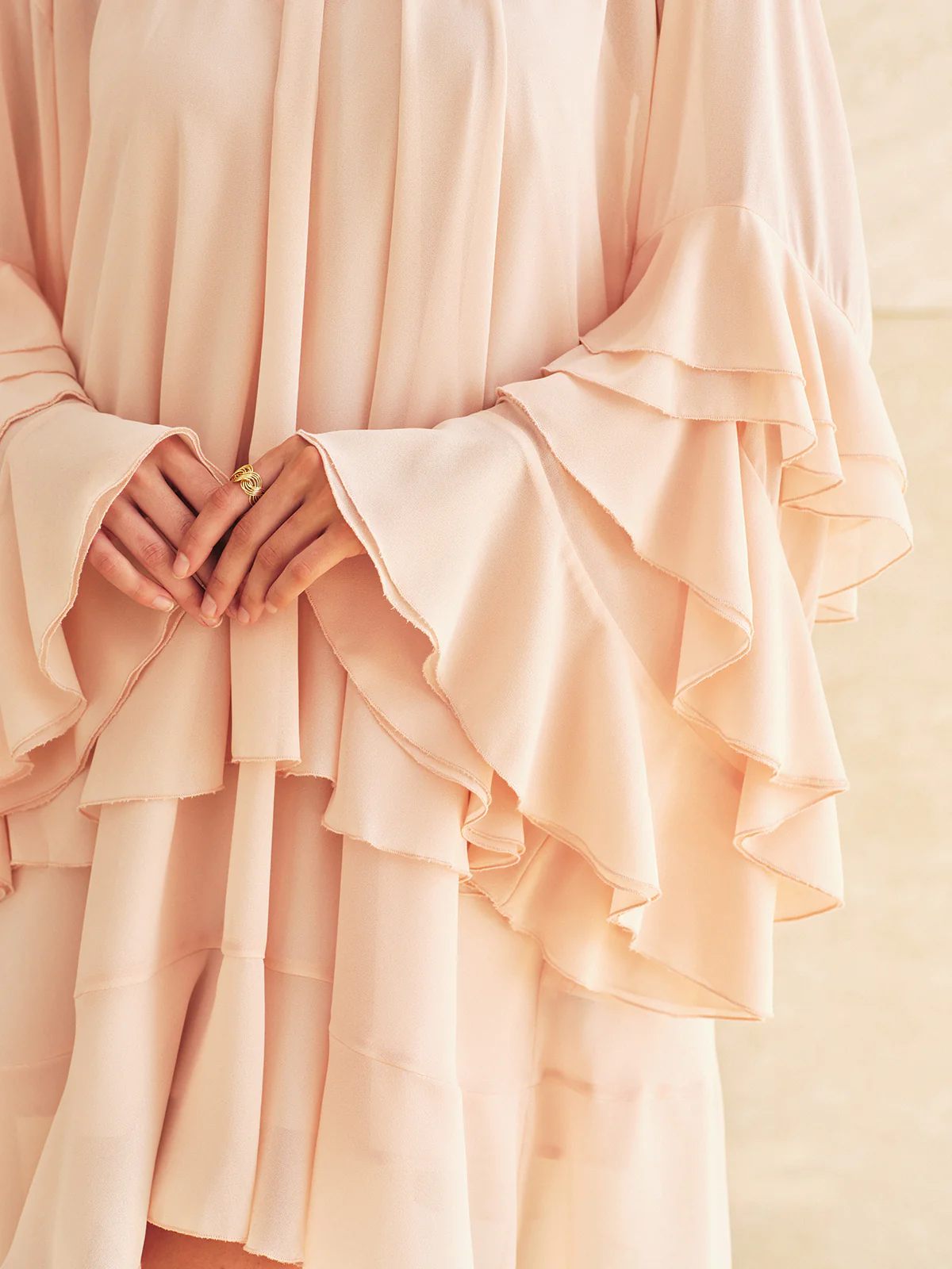 Ruffled Tiered Loose Chiffon Mini Dress - Image 3