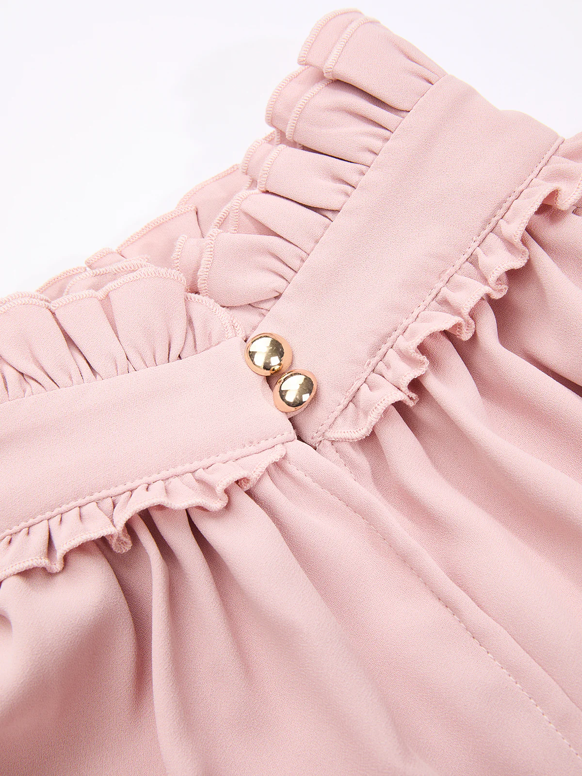 Ruffled Turtleneck Puff-Sleeve Crop Blouse - Image 4