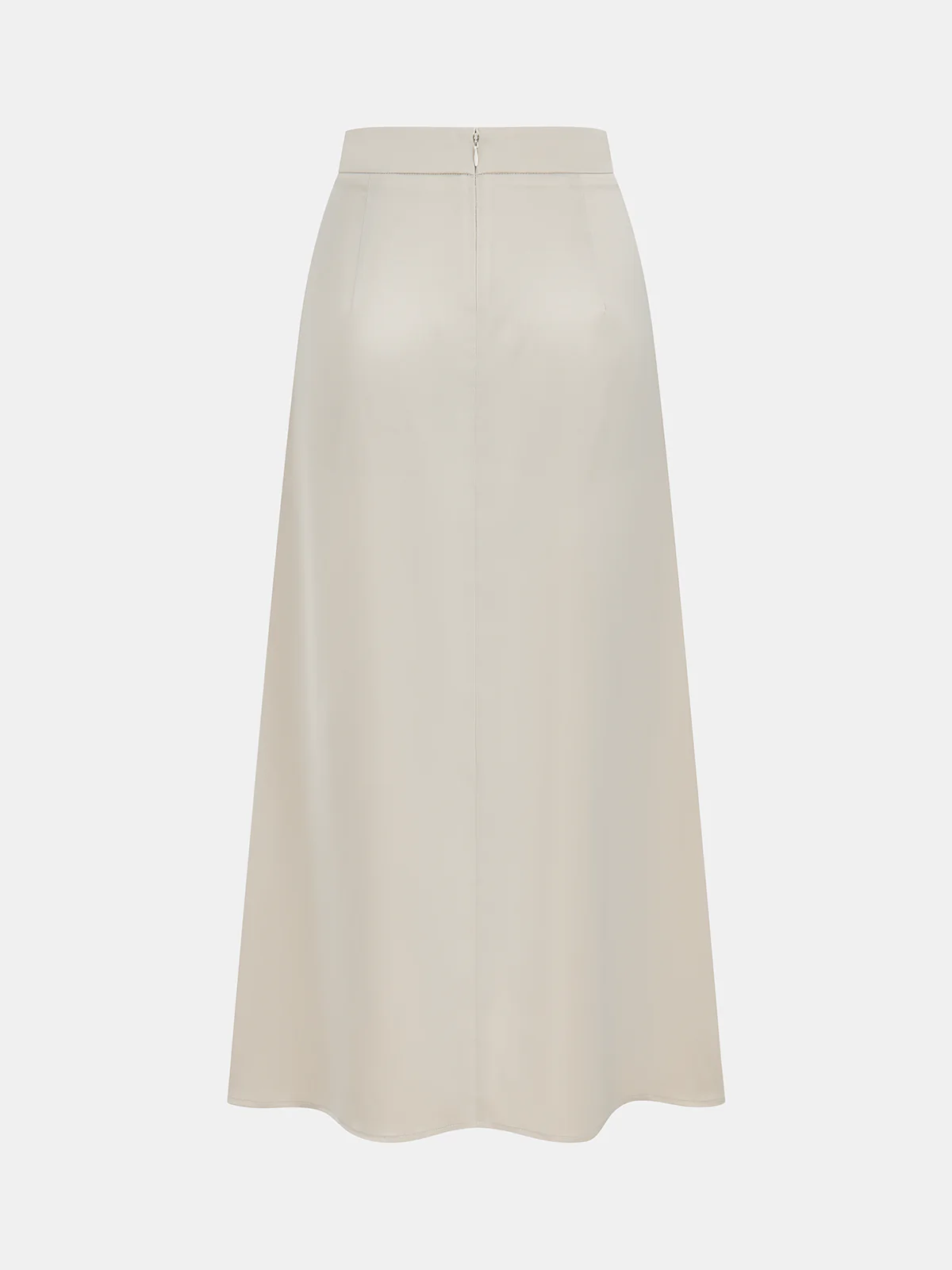 Satin Asymmetric Ruched Top & Midi Skirt Set - Image 5