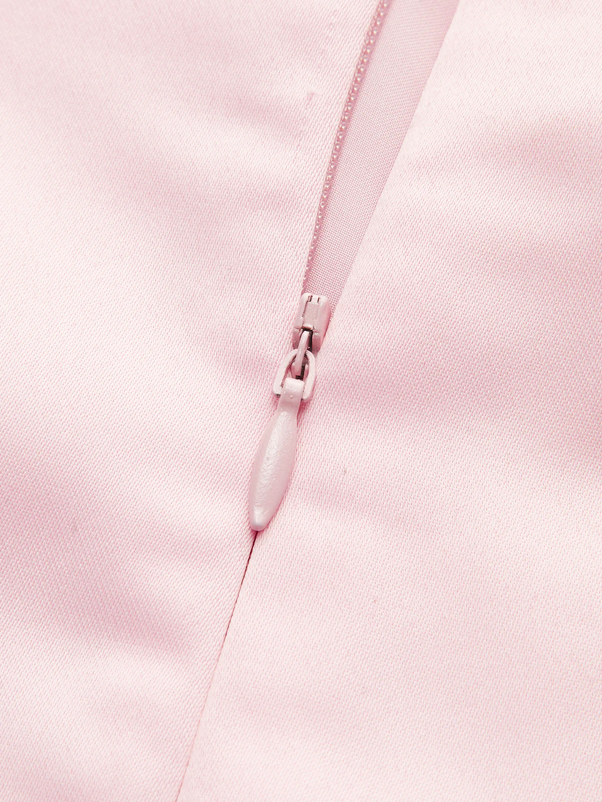 Satin Asymmetrical Embellished Strapless Dress - Image 2