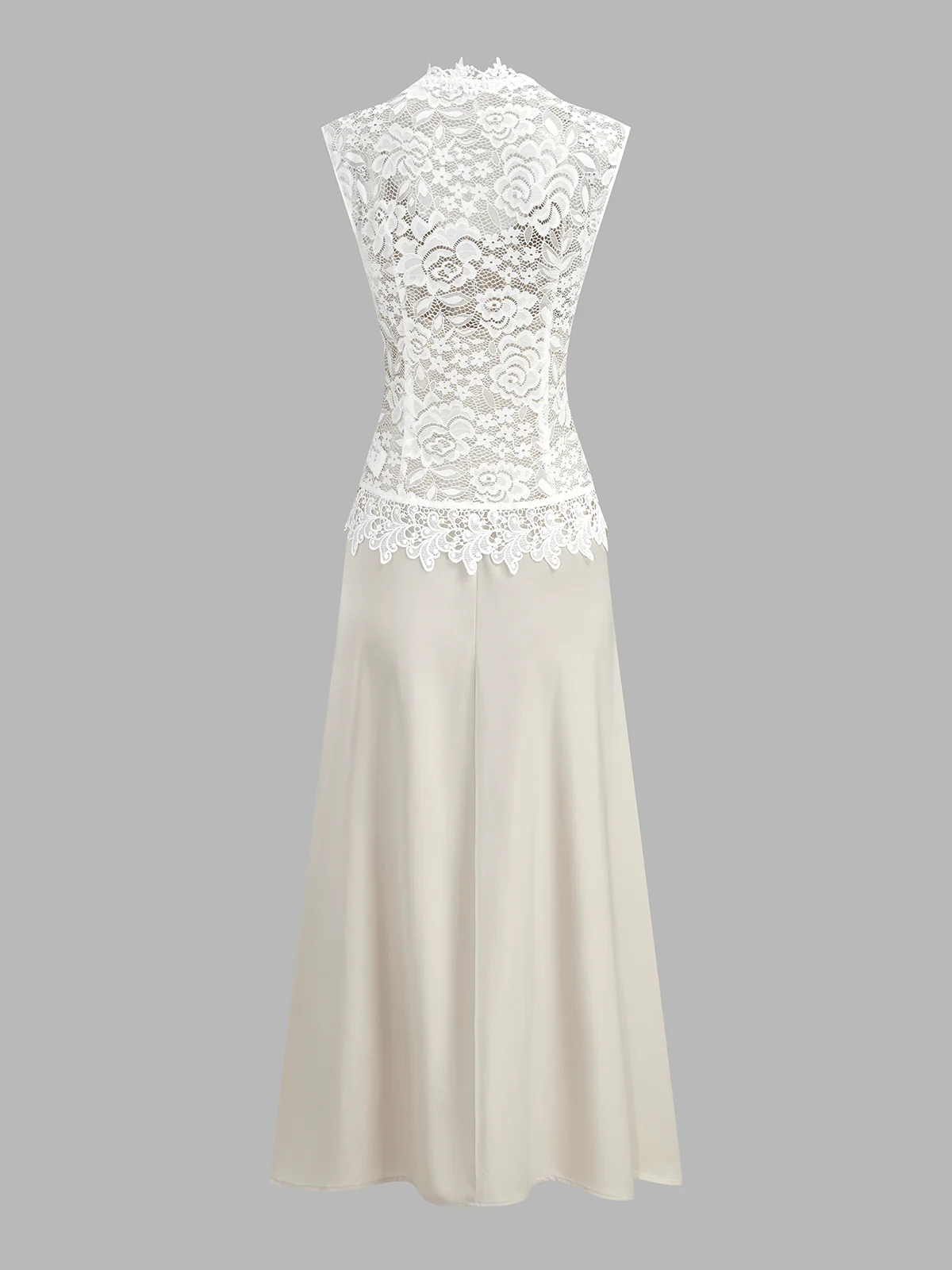 Satin Cami Dress & Lace Vest Two-Piece Set - Image 5