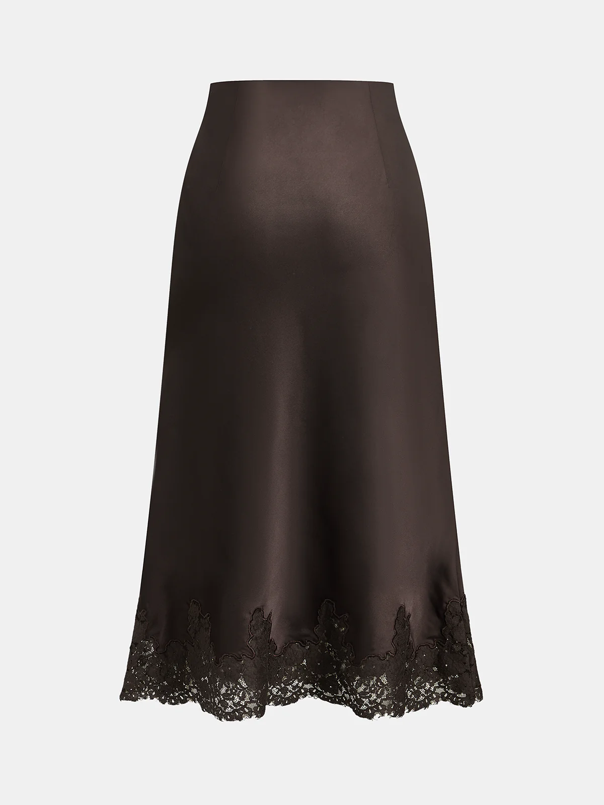 Satin Cinched-Waist Top & Lace-Trim Skirt Set - Image 5