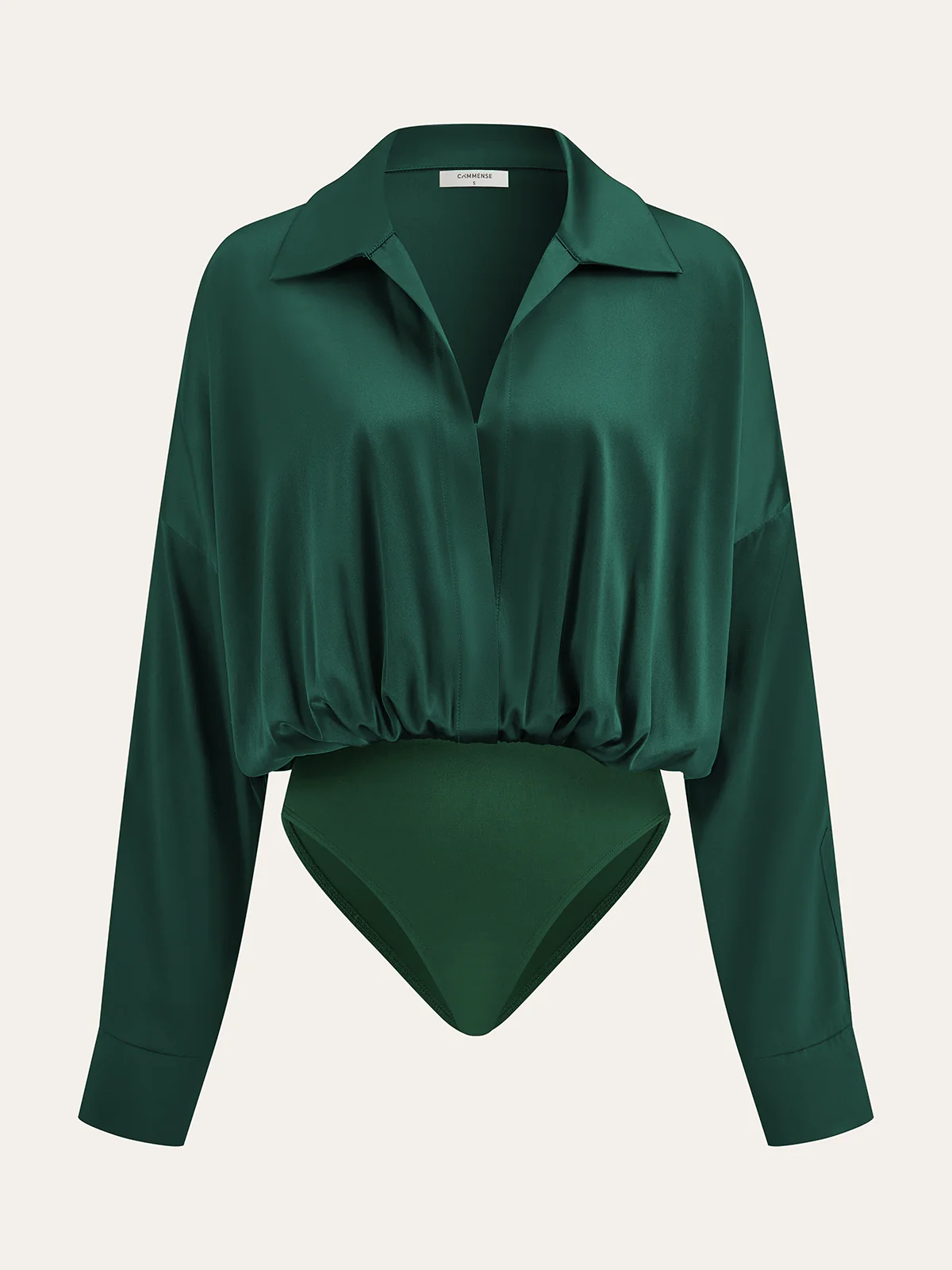 Satin Collared Long Sleeve Bodysuit - Image 10