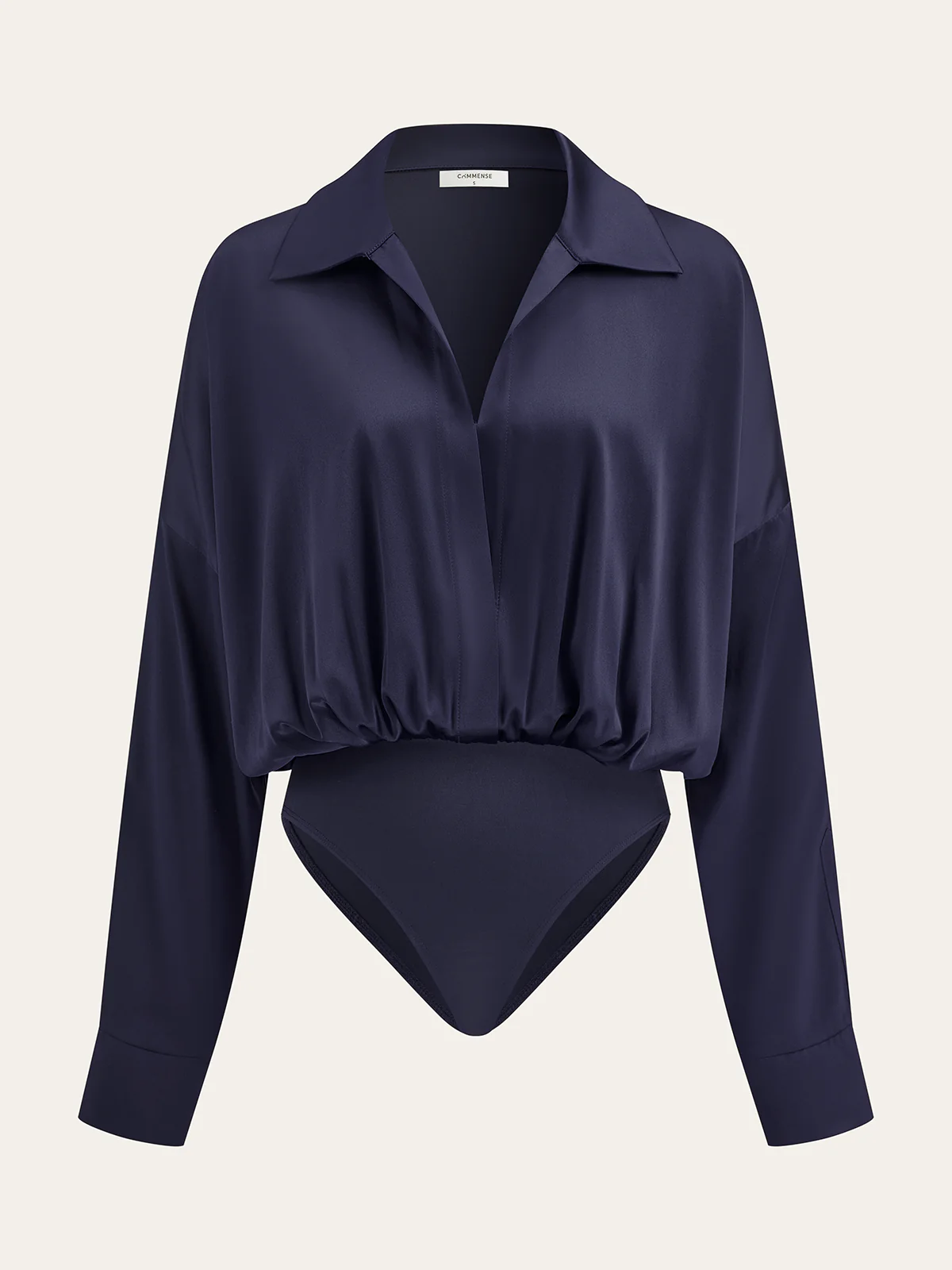 Satin Collared Long Sleeve Bodysuit - Image 7