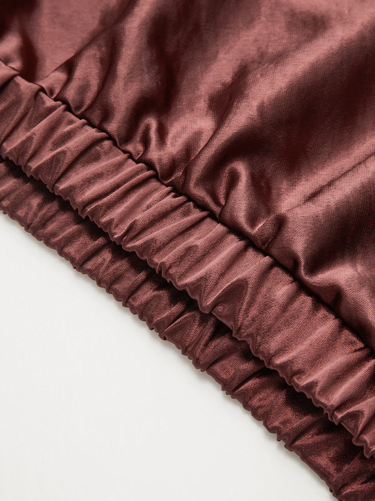 Satin Cowl Neck Cropped Cinched Blouse - Image 4