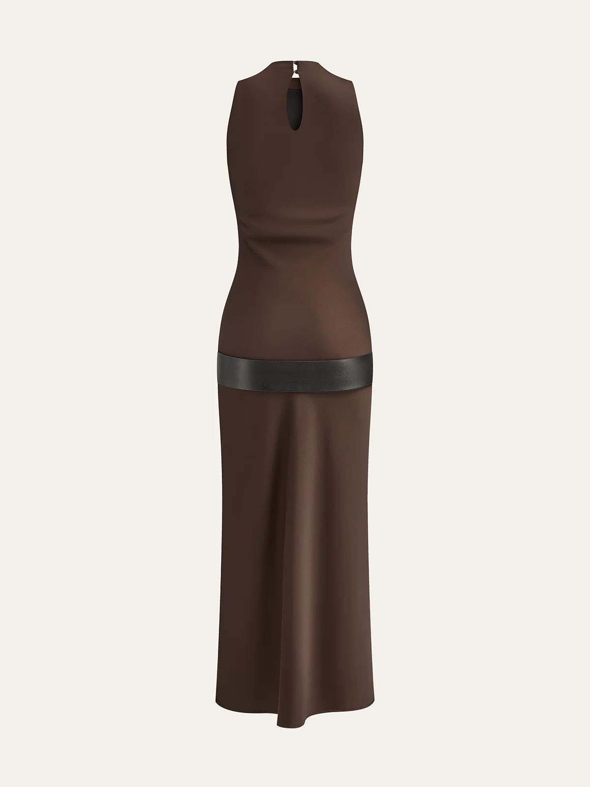Satin Cowl Neck Midi Dress with Belt - Image 4