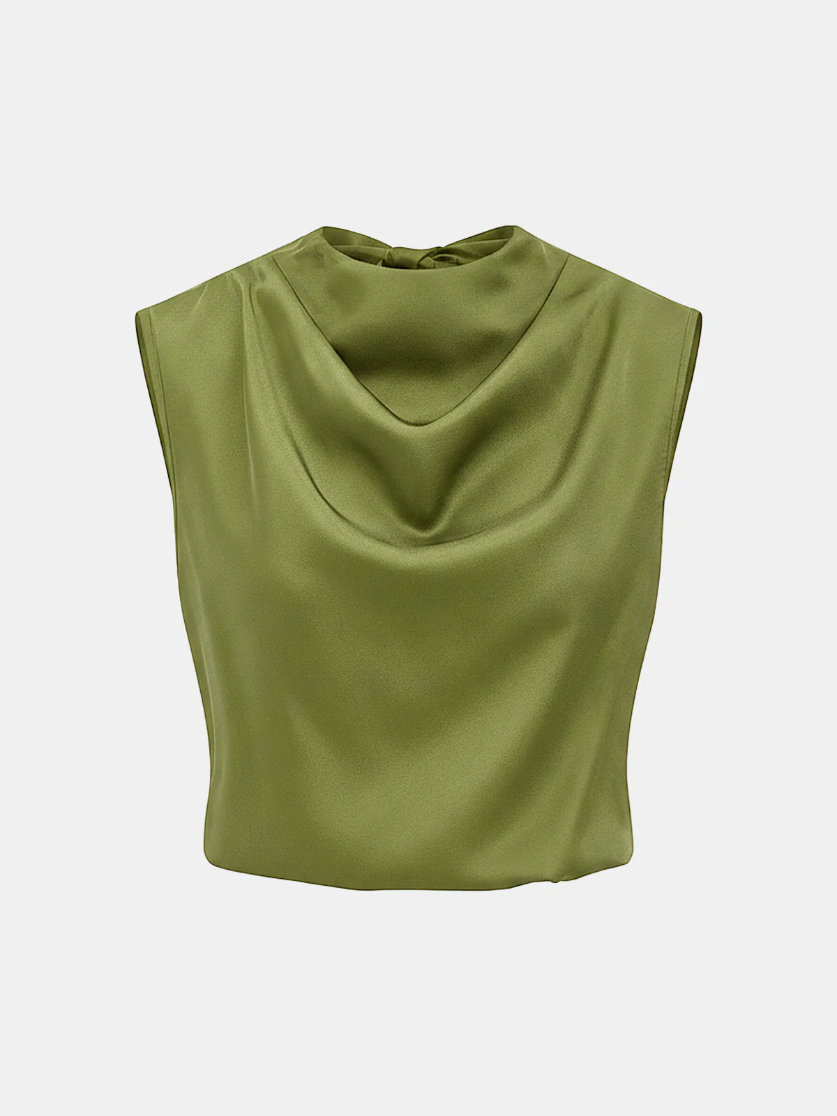 Satin Cowl-Neck Sleeveless Top - Image 6