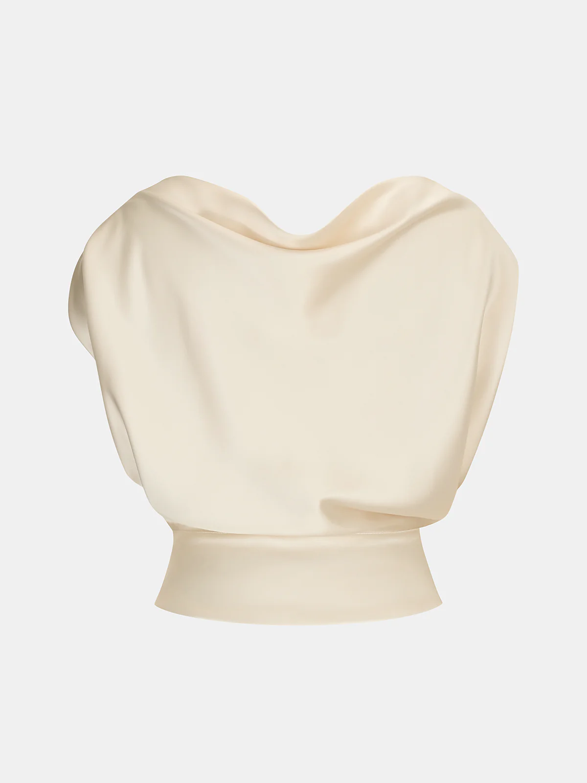 Satin Cowl Neck Top and Skirt Set - Image 3