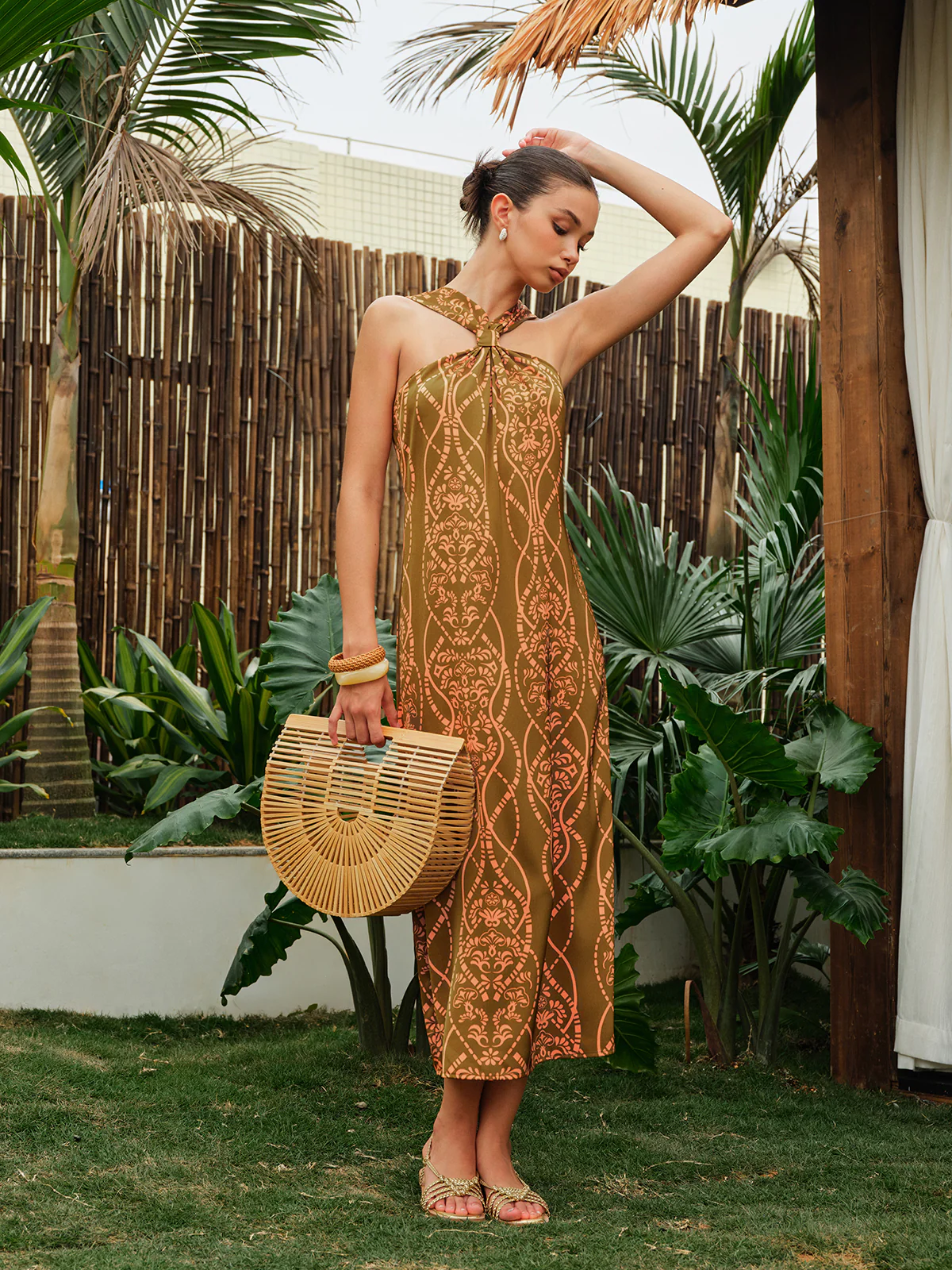 Satin Halter Neck Dress - Image 5