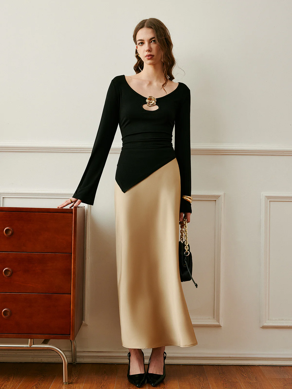 Satin High-Waist Skirt - Image 2