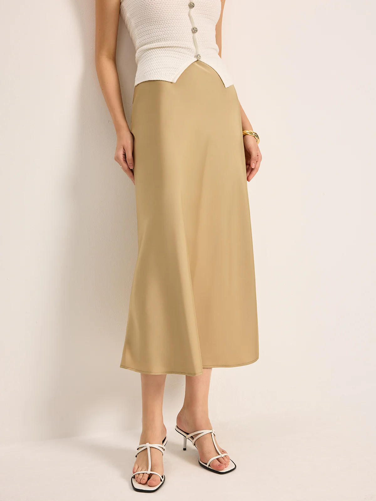 Satin High-Waist Skirt - Image 3