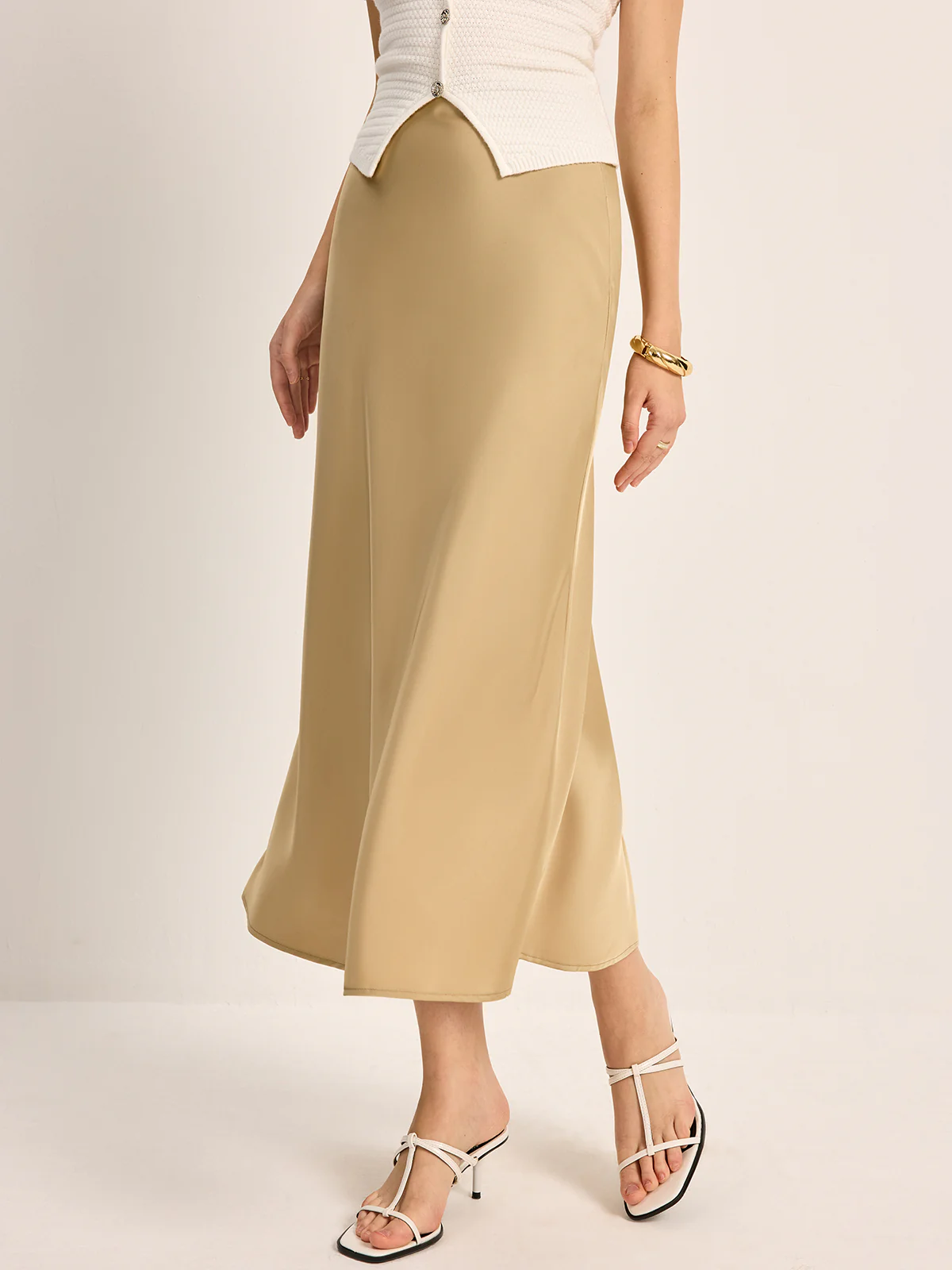 Satin High-Waist Skirt - Image 4