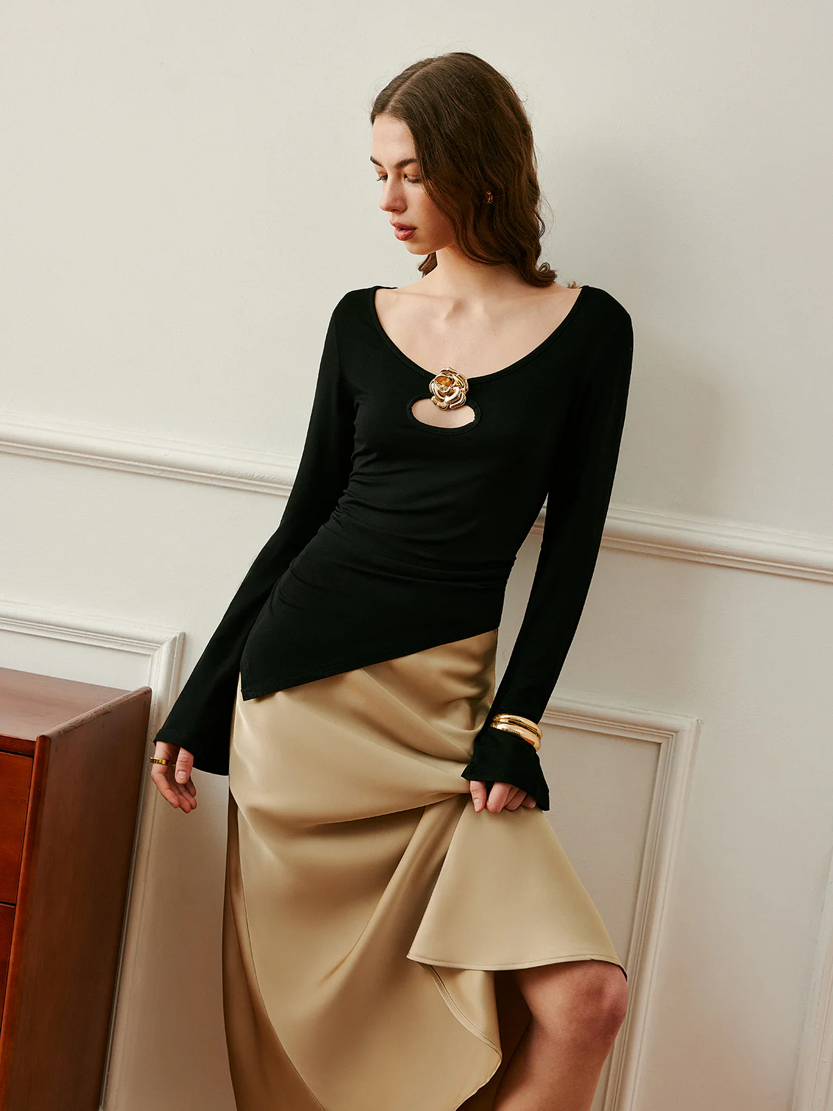 Satin High-Waist Skirt - Image 7