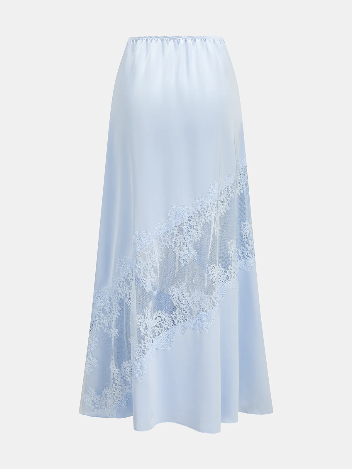 Satin Lace Insert Midi Skirt - Image 5
