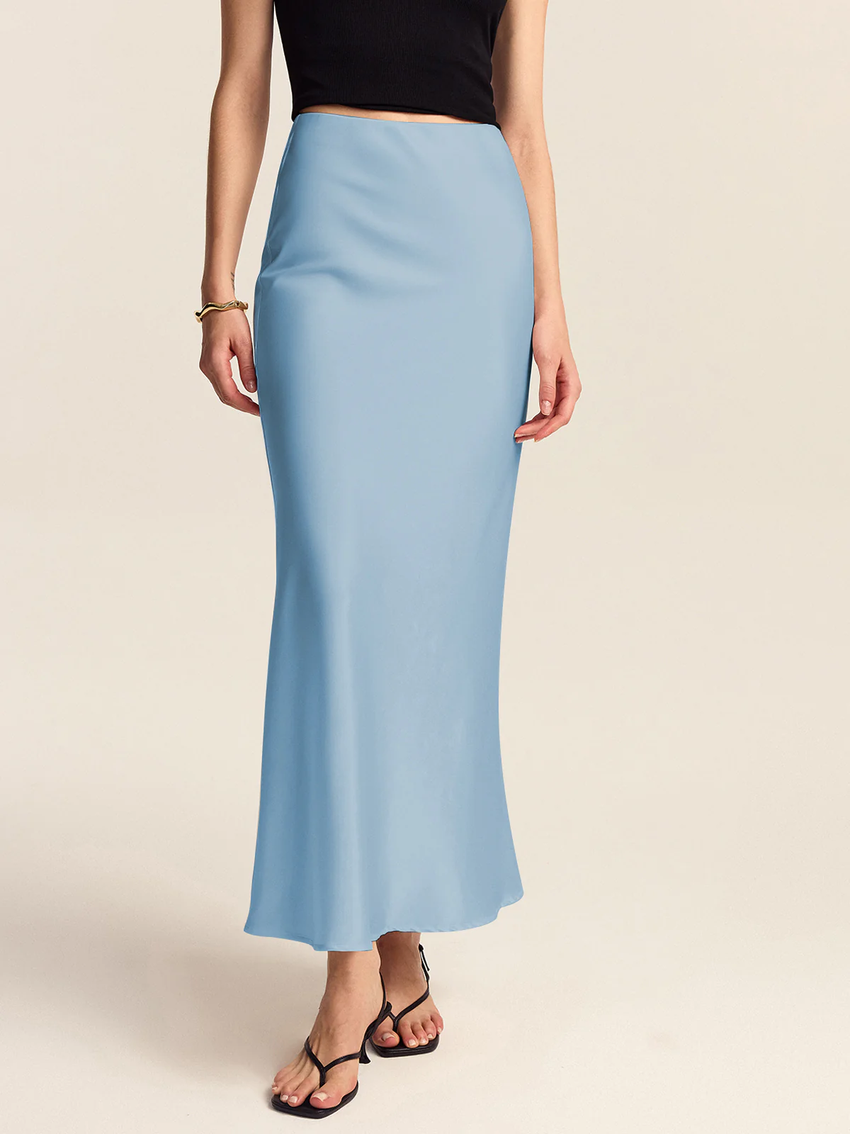 Satin Mermaid Midi Skirt - Image 7
