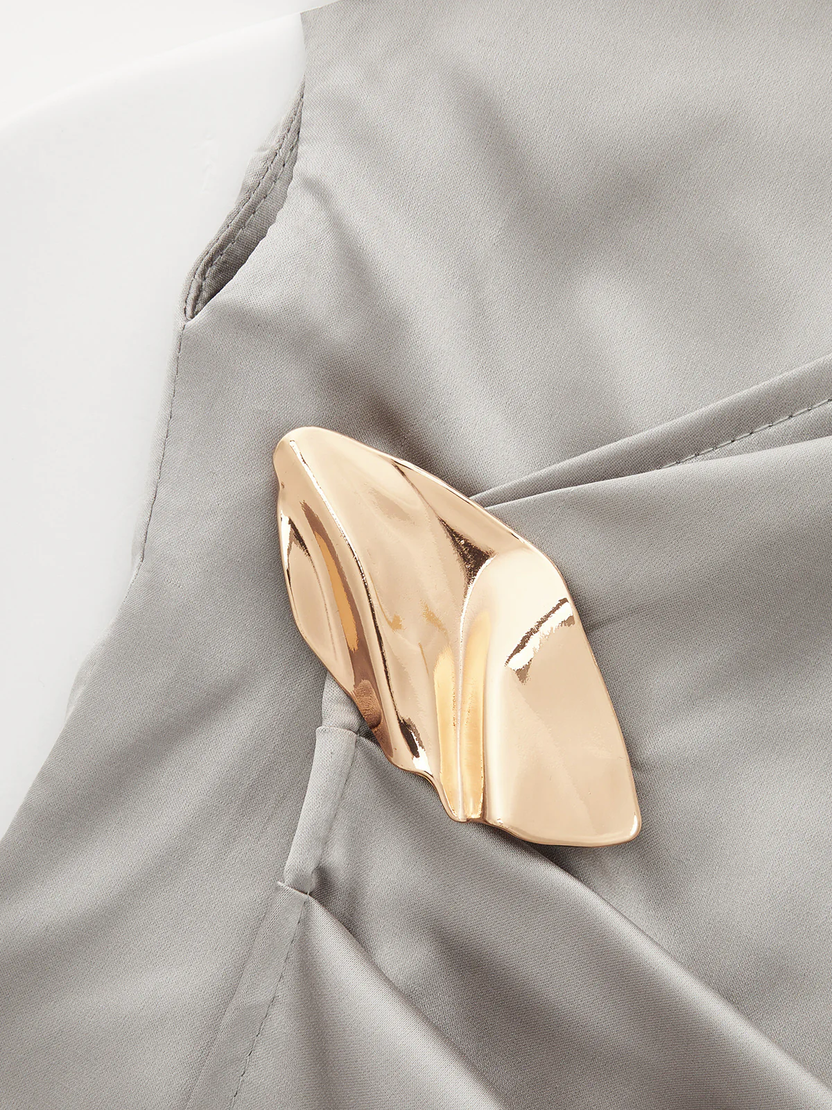 Satin One-Shoulder Top & Drawstring Pants Set - Image 7