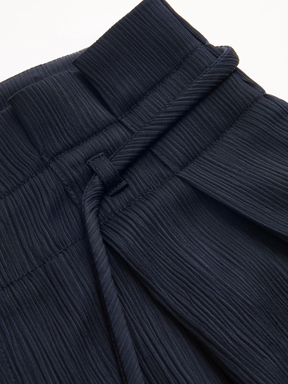 Satin Paperbag Waist Wide Leg Pants - Image 4