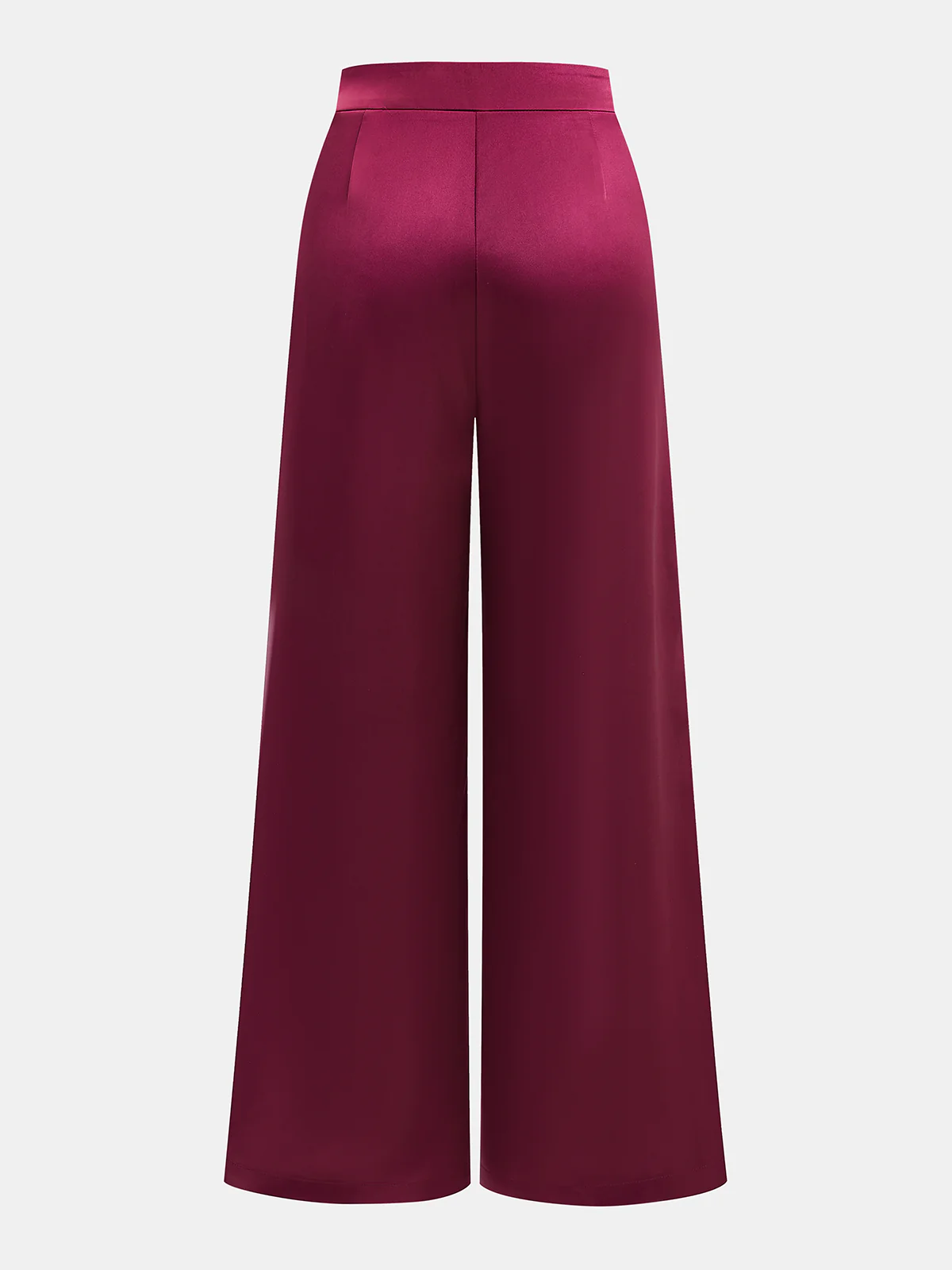 Satin Pleated Wide-Leg Pants - Image 2