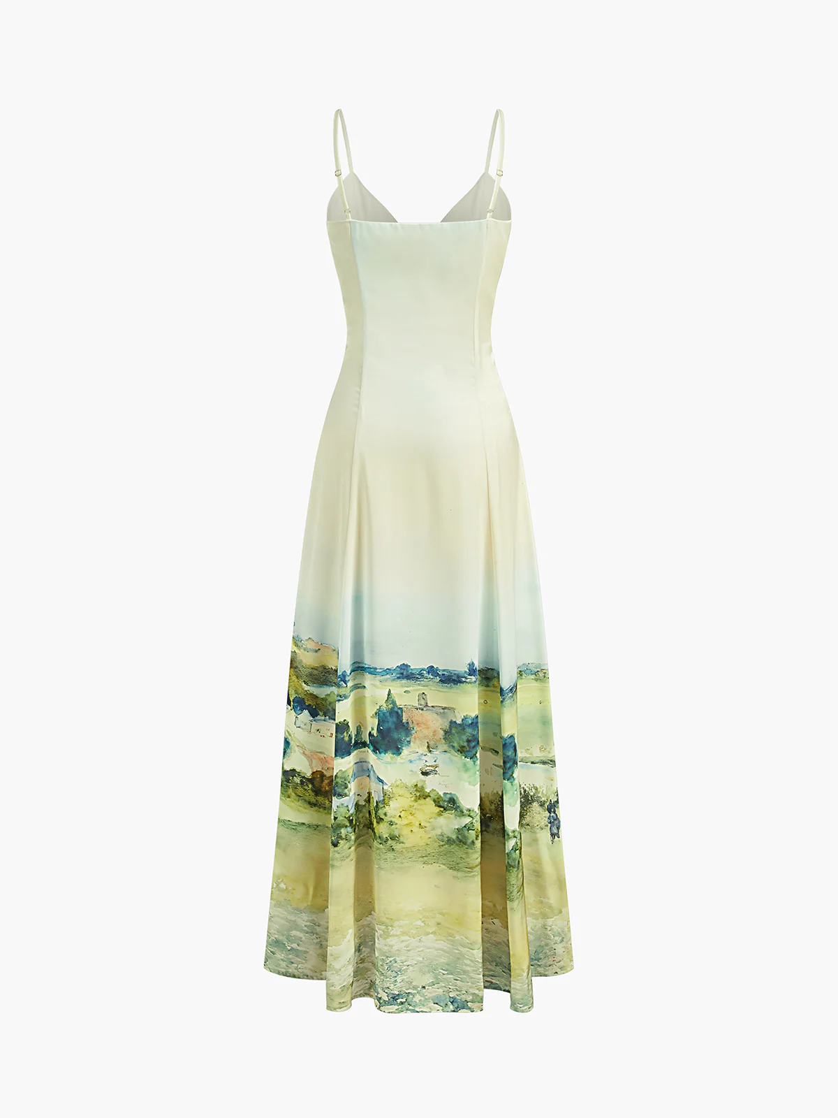 Satin Print V-Neck Cami Dress - Image 3