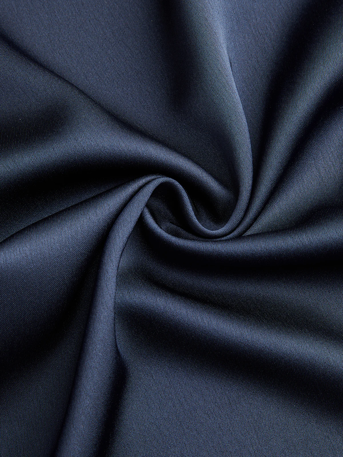 Satin Ruched Side Cinched-Waist Shirt Midi Dress - Image 3