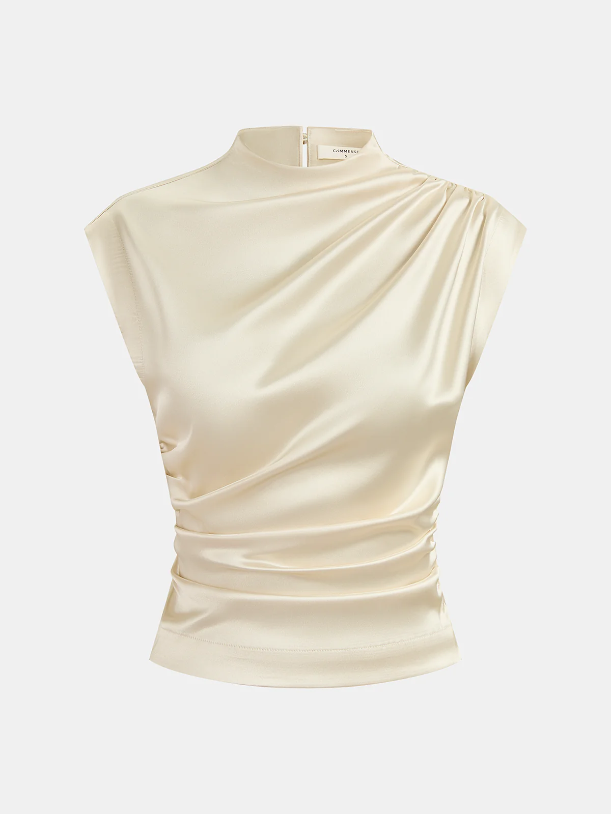 Satin Ruched Top & Midi Skirt Set - Image 2