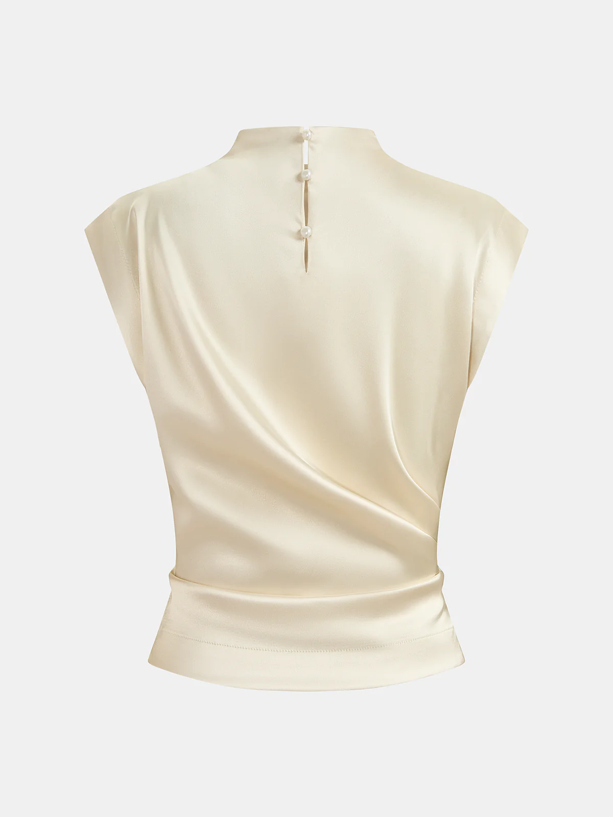 Satin Ruched Top & Midi Skirt Set - Image 3