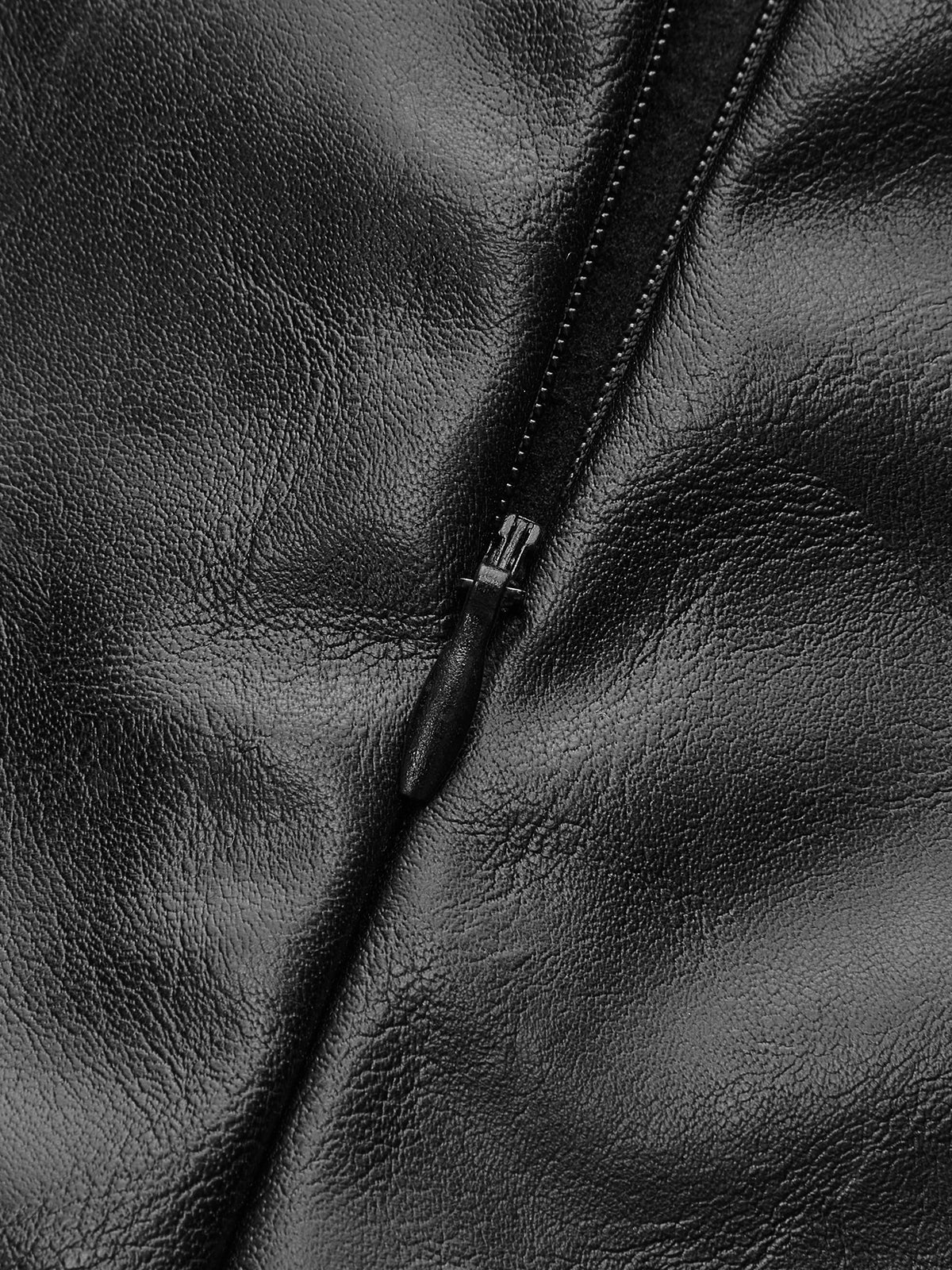 Satin Shirt Dress with Faux Leather Overlay - Image 4