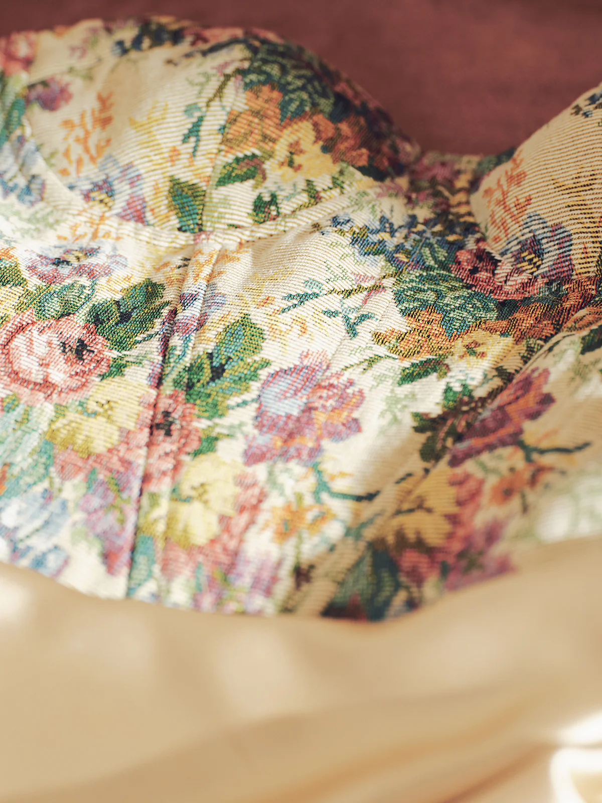 Satin Skirt Panel Floral Corset Maxi Dress - Image 5