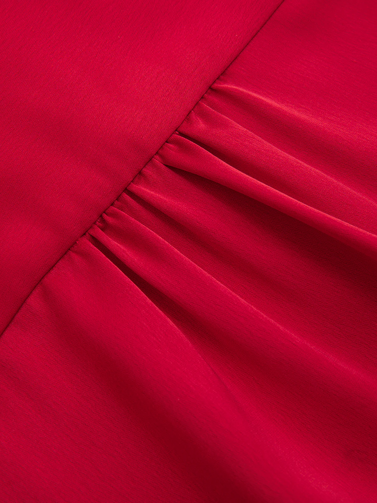 Satin Tie Neck Button Front Long Sleeve Blouse - Image 5