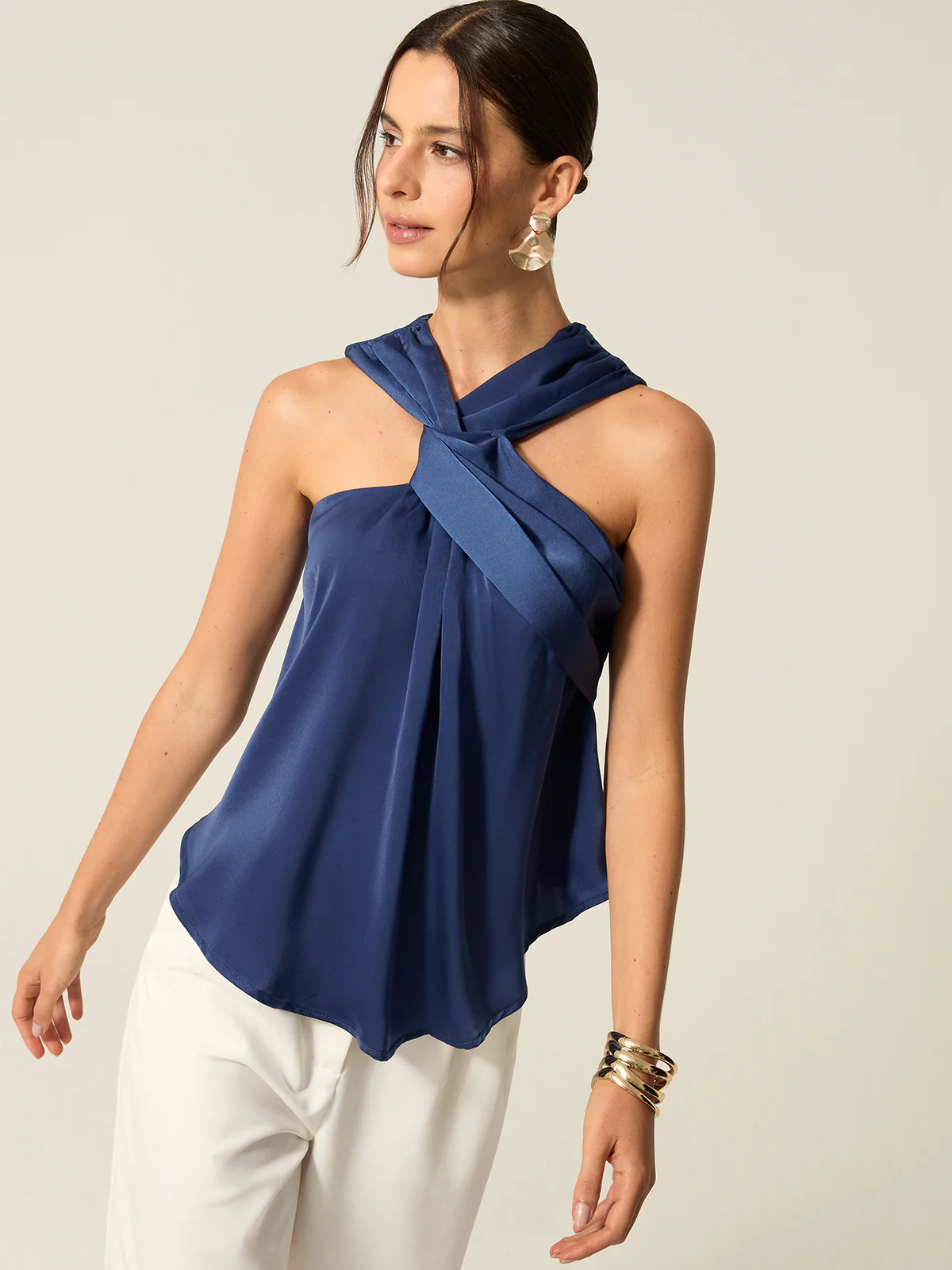 Satin Twist Front Tank Top - Image 4