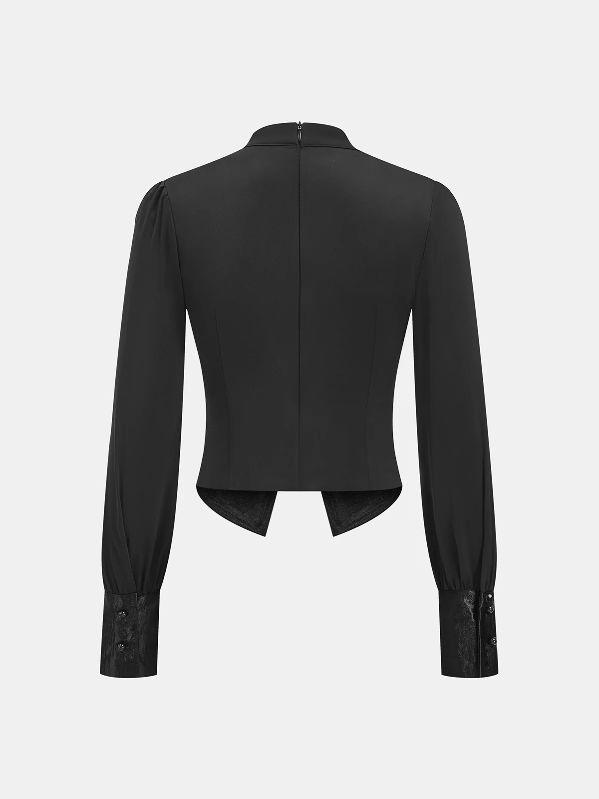 Satin Twisted Front Cropped Blouse - Image 3