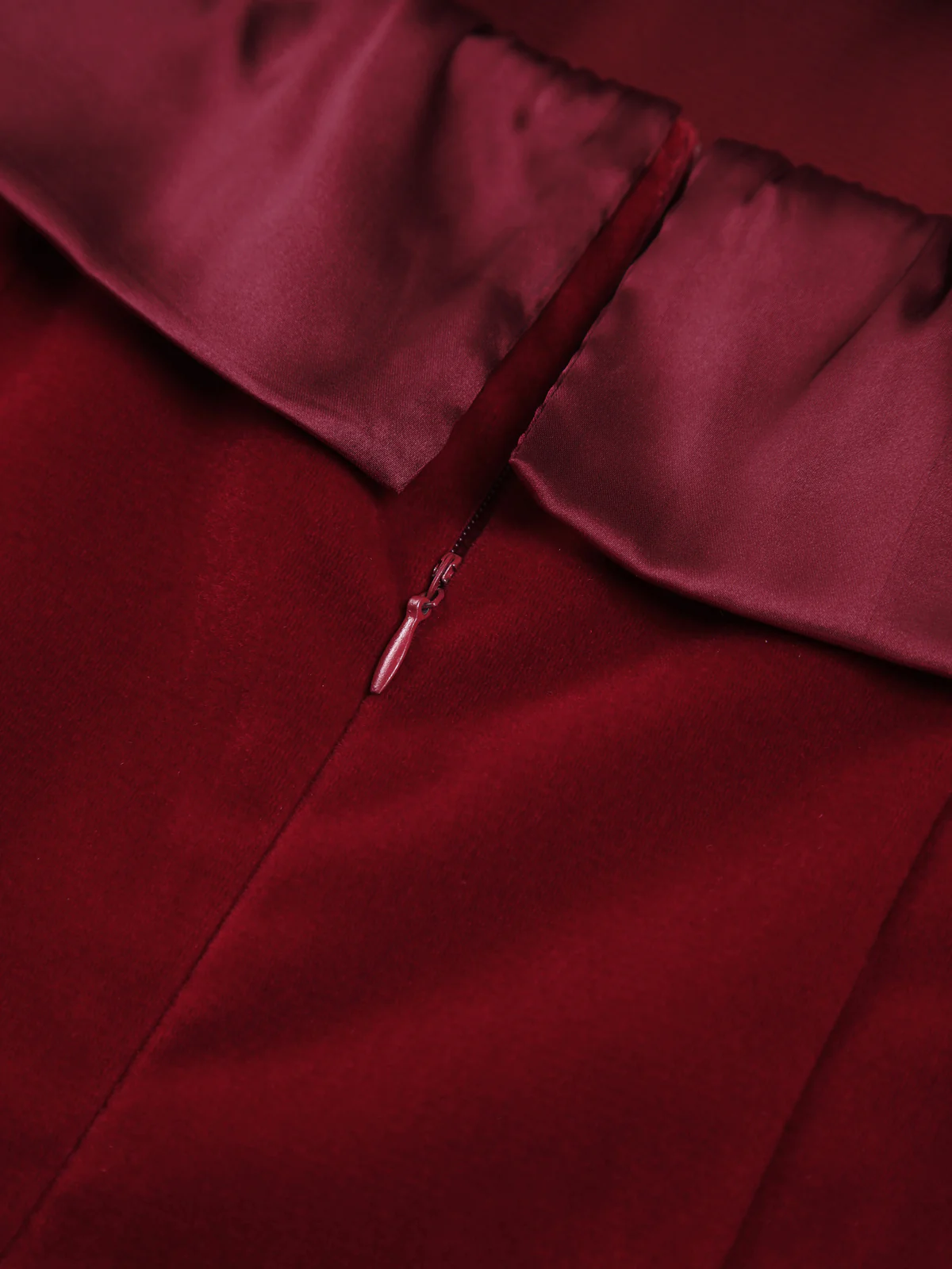 Satin Velvet Strapless Short Dress - Image 3
