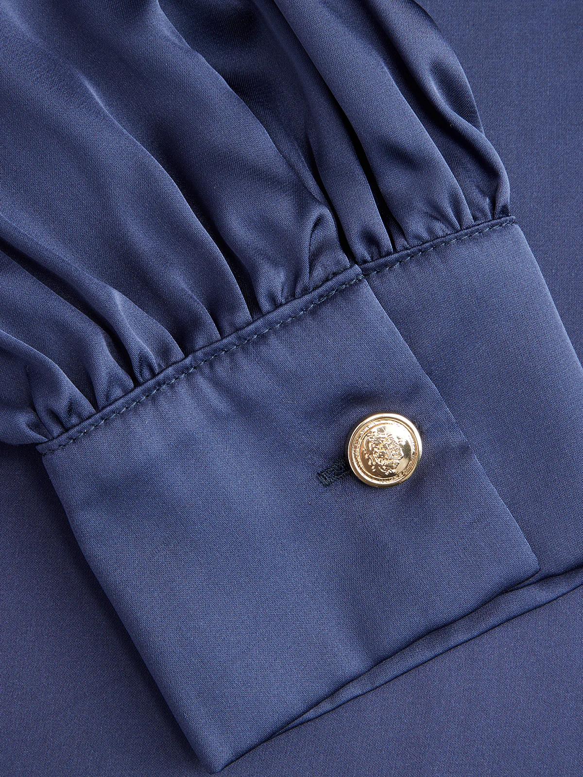 Satin Wrap Blouse with Tie-Waist - Image 4
