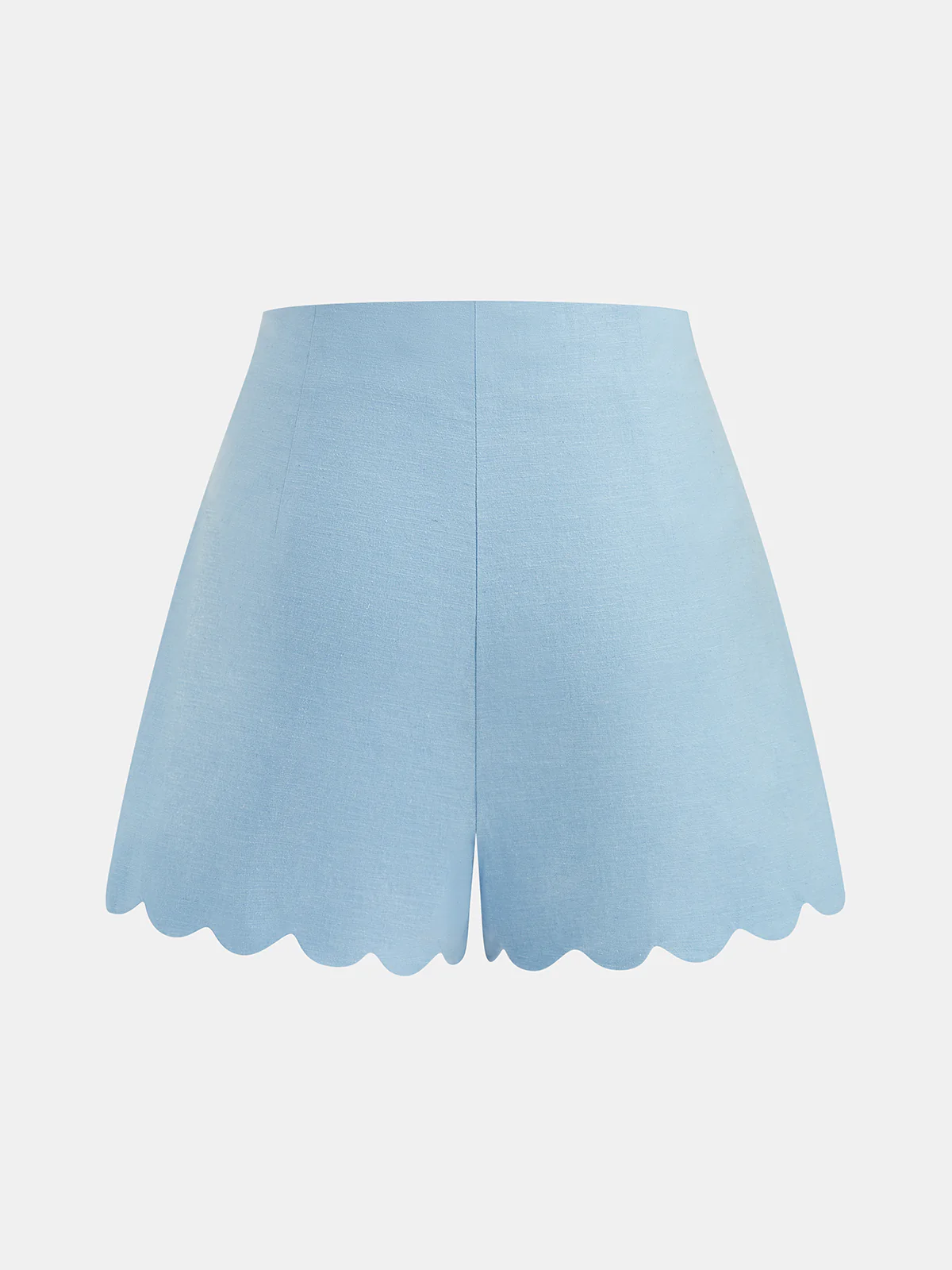 Scallop Trim Buttoned Vest & Shorts Set - Image 6