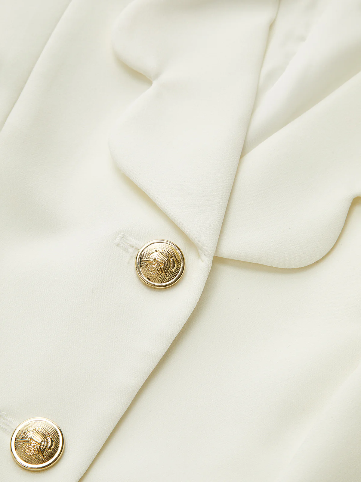 Scalloped Collar Metal Button Blazer - Image 3