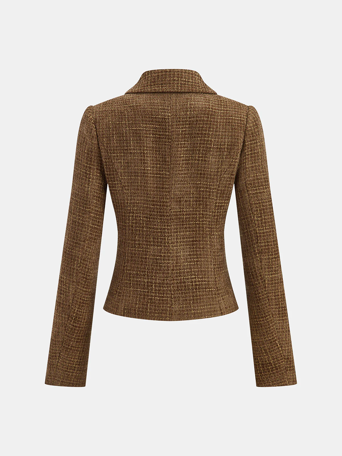 Scalloped Edge Tweed Lapel Jacket - Image 2