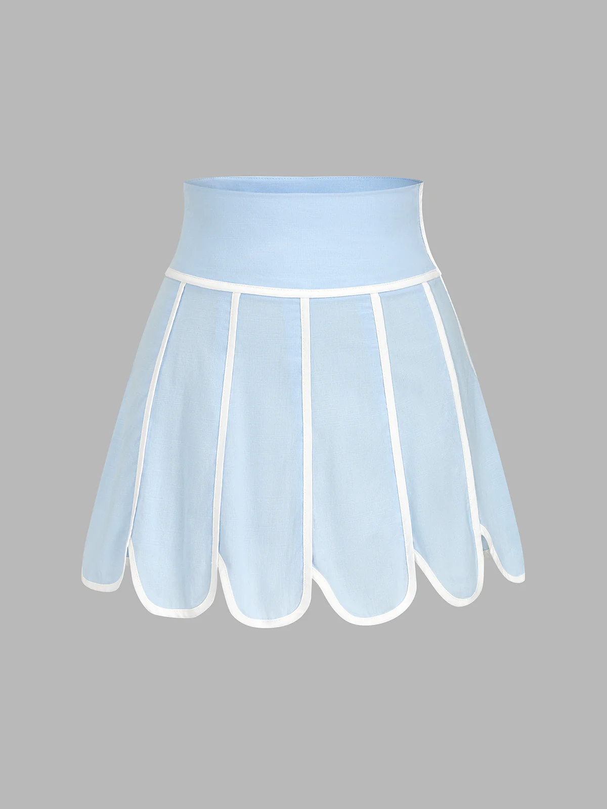 Scalloped Hem Halter Top & Mini Skirt Set - Image 4