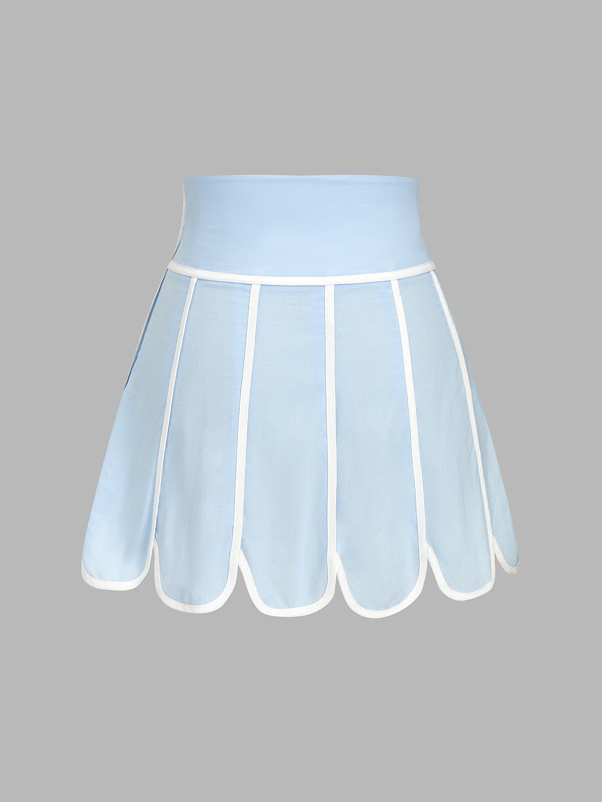 Scalloped Hem Halter Top & Mini Skirt Set - Image 5