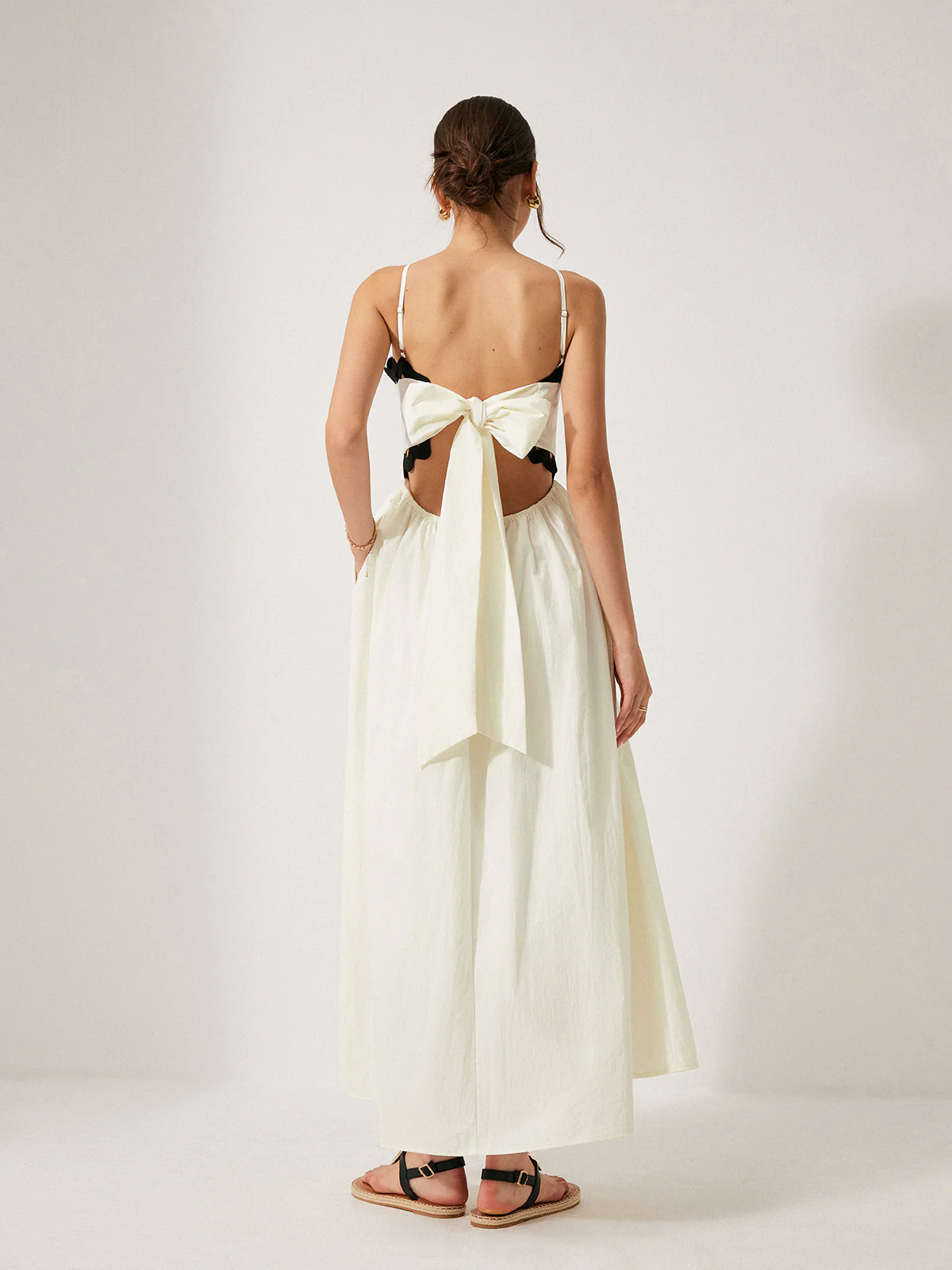 Scalloped Trim Back Tie Dress - Image 7