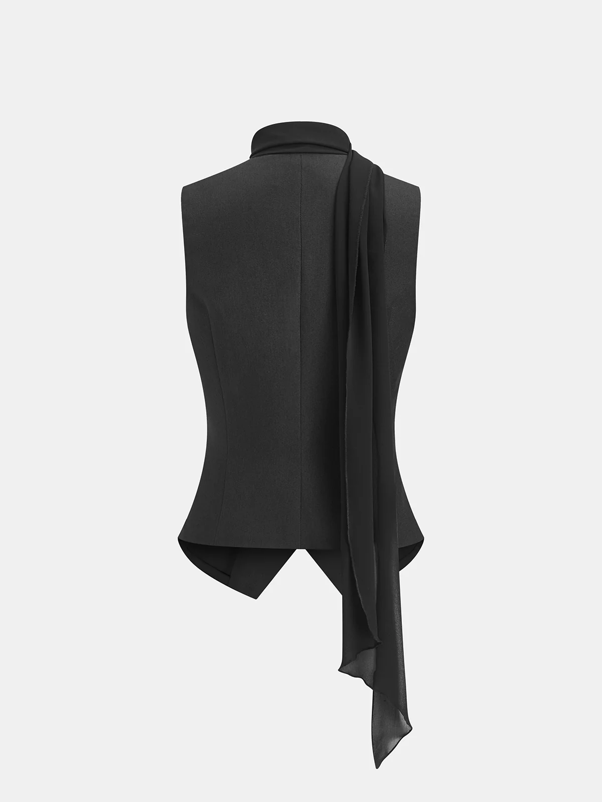 Scarf Detail Slim Buttoned Vest - Image 3
