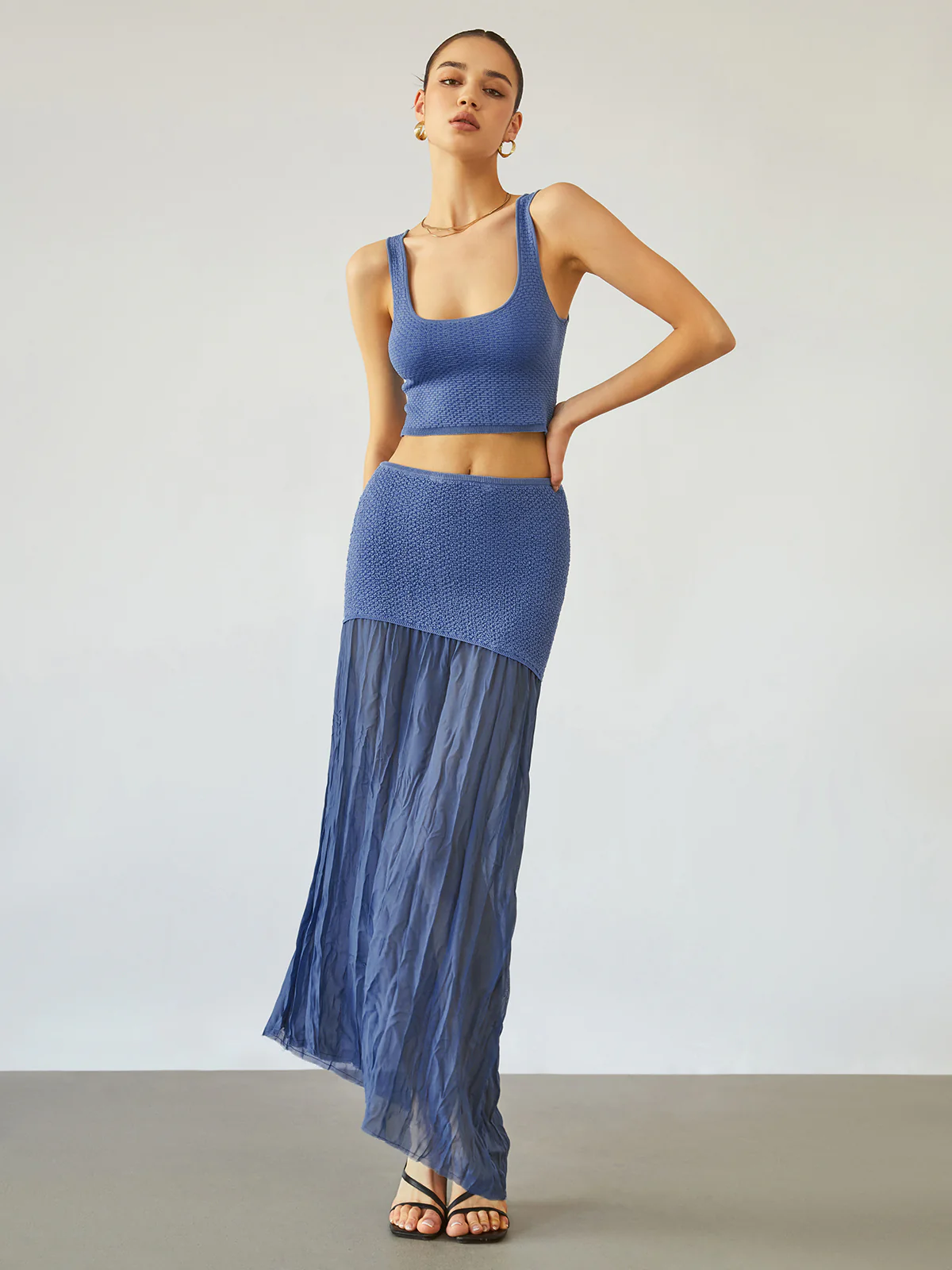 Sea Breeze Patchwork Maxi Skirt - Image 2