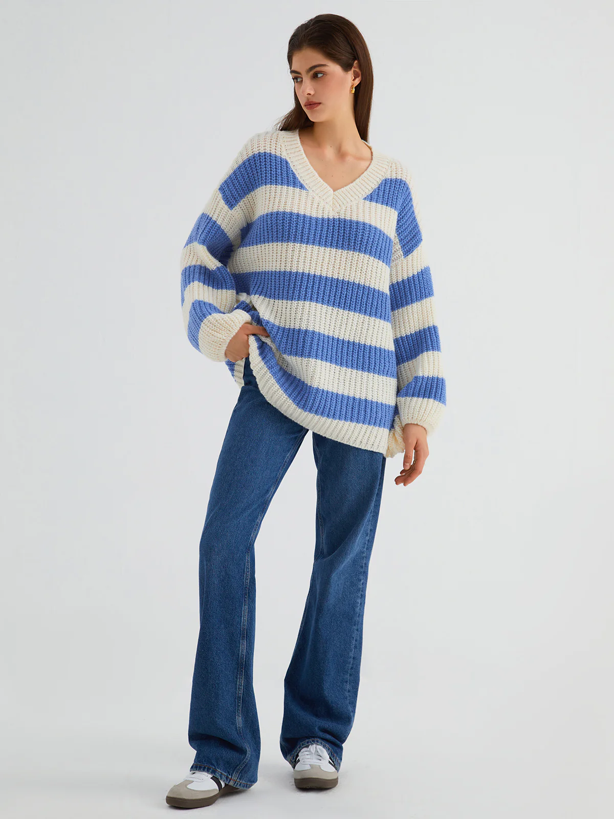 Sea Breeze Stripe Oversized Sweater - Image 5